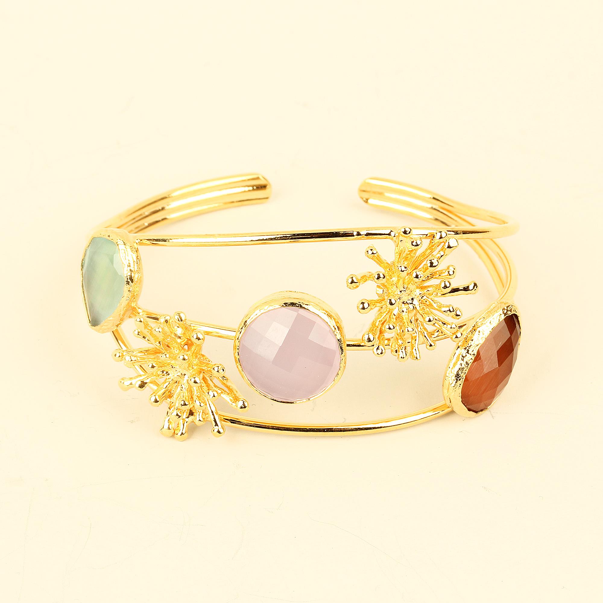 Trio Cat Eye Firework Cuff Bracelet