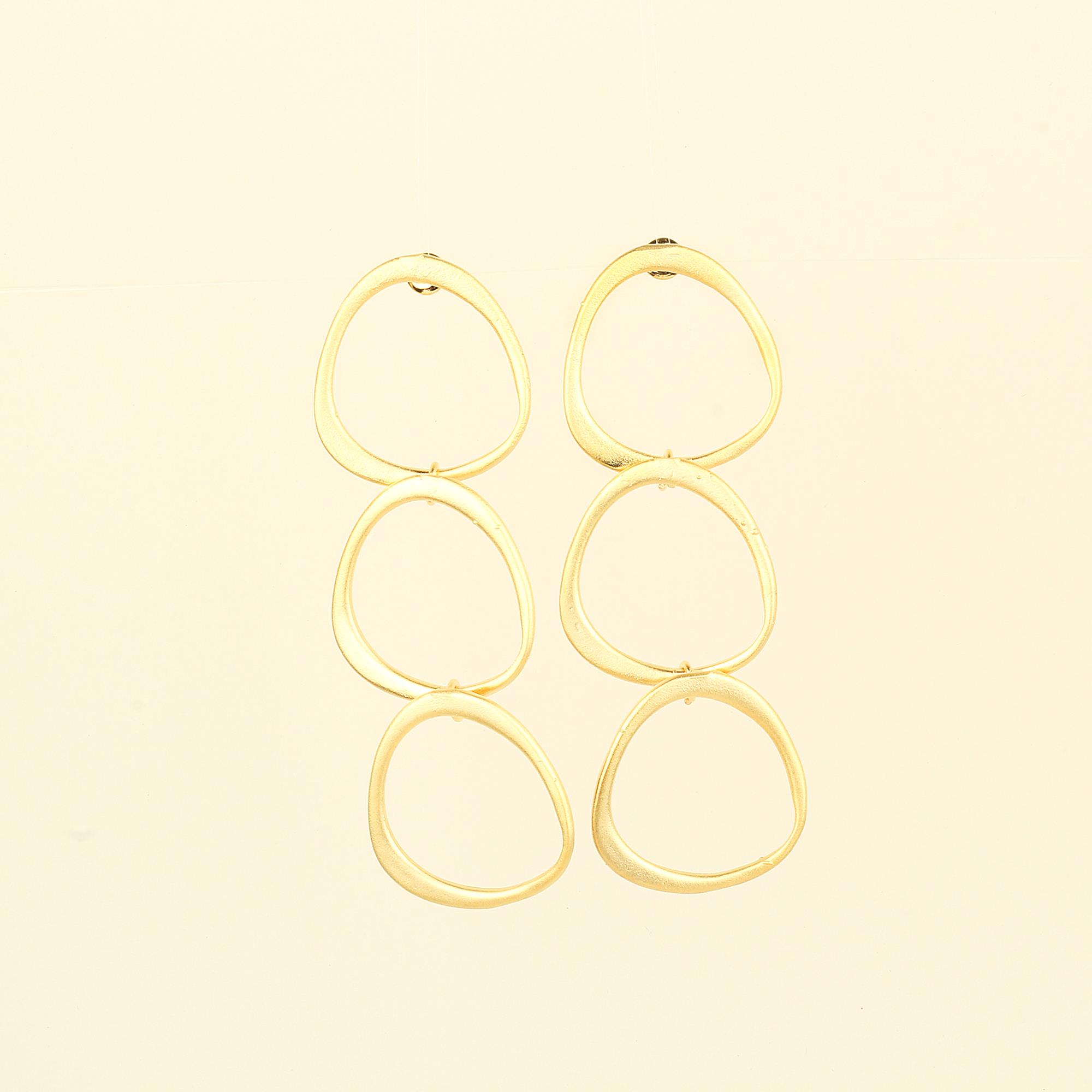Trio Hoop Metal Earrings