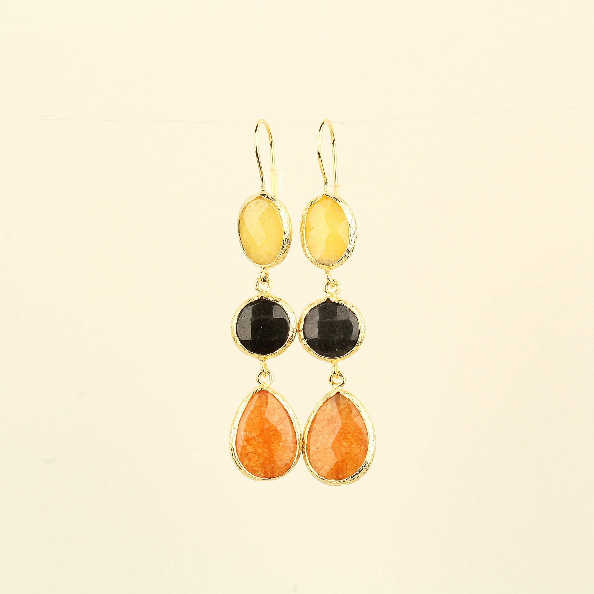 Trio Natural Stone Earrings