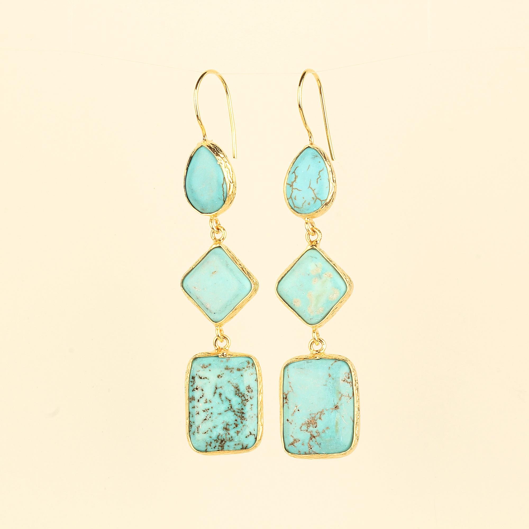 Trio Natural Stone Earrings
