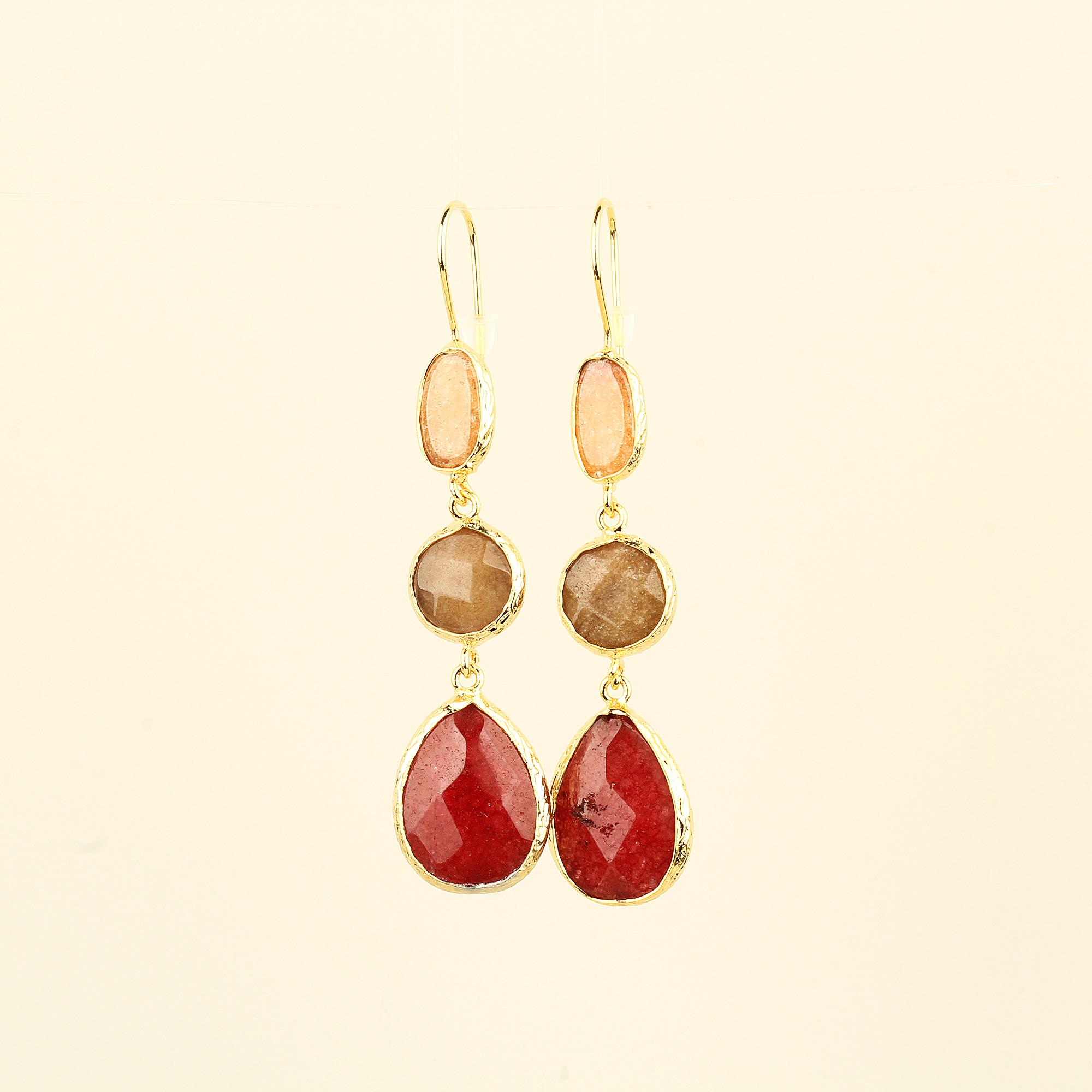 Trio Natural Stone Earrings