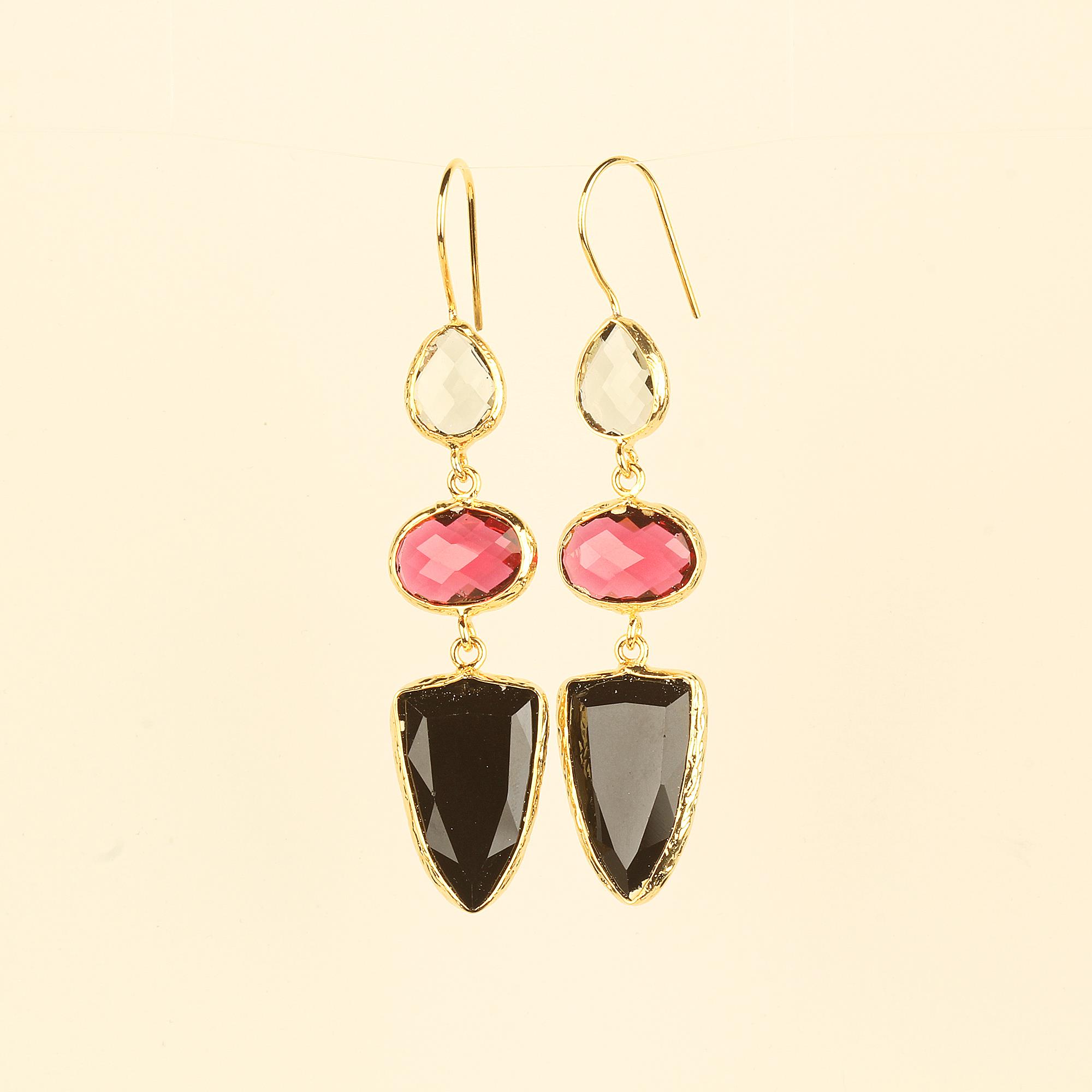 Trio Natural Stone Earrings