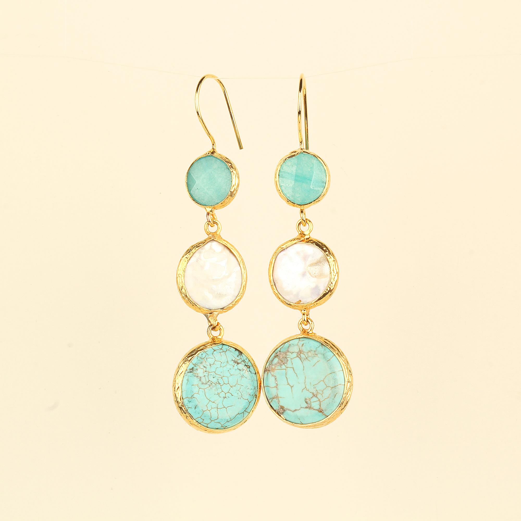 Trio Natural Stone Earrings