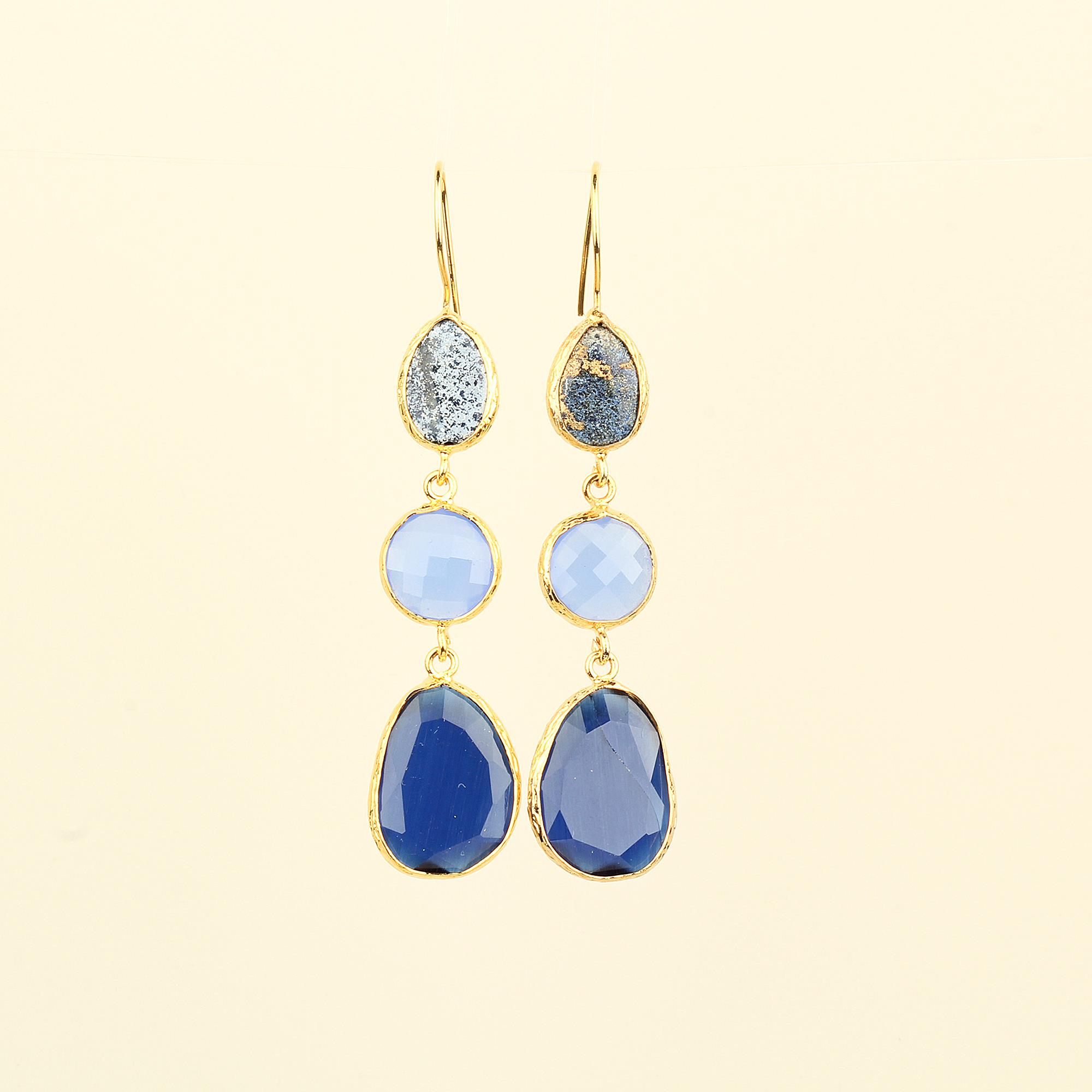 Trio Natural Stone Earrings