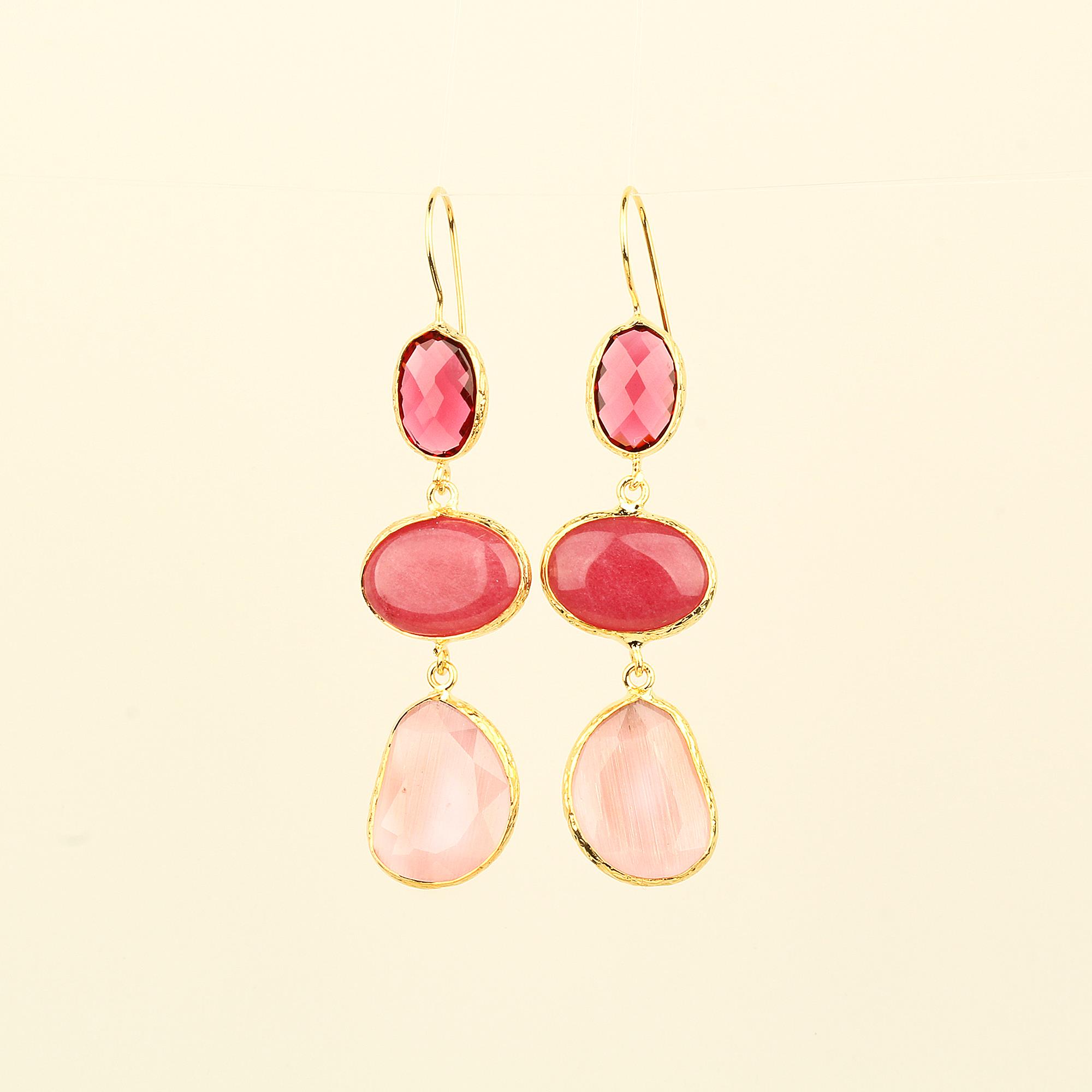 Trio Natural Stone Earrings