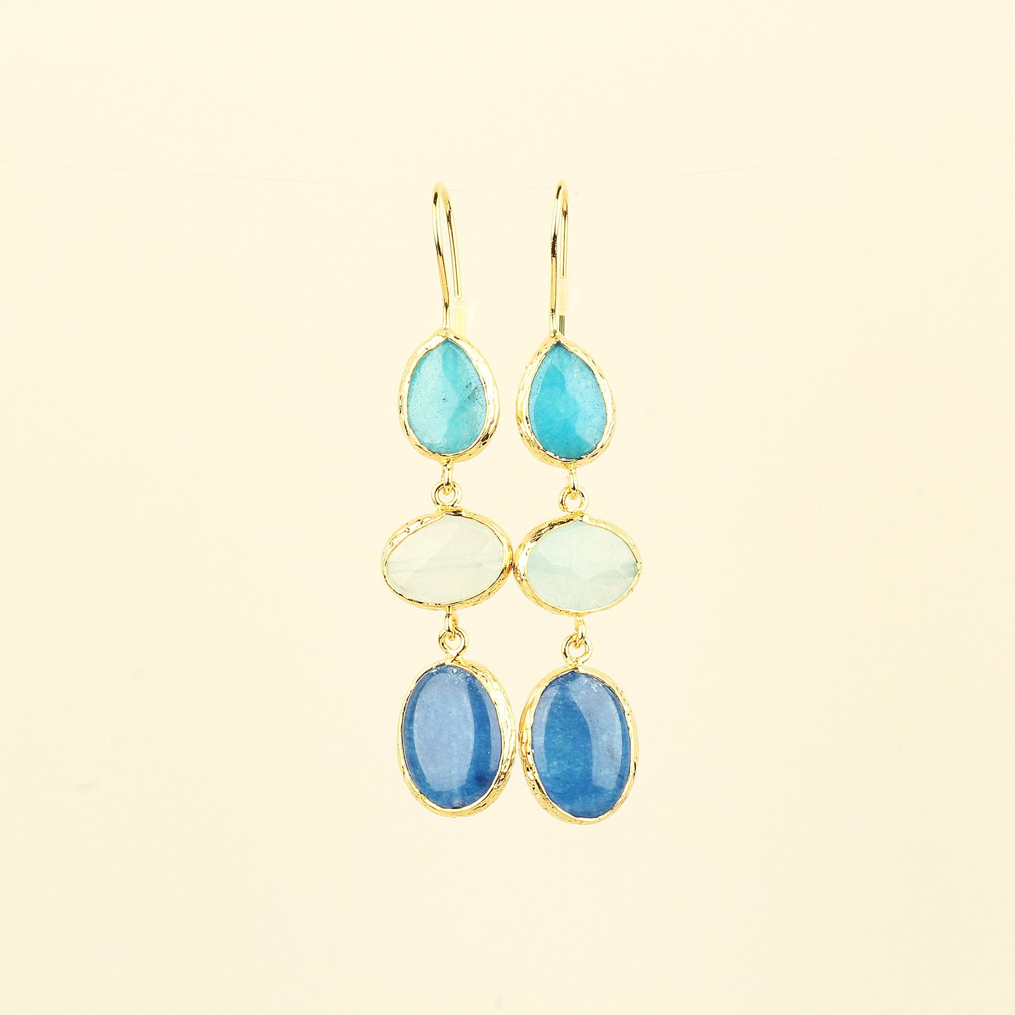 Trio Natural Stone Earrings