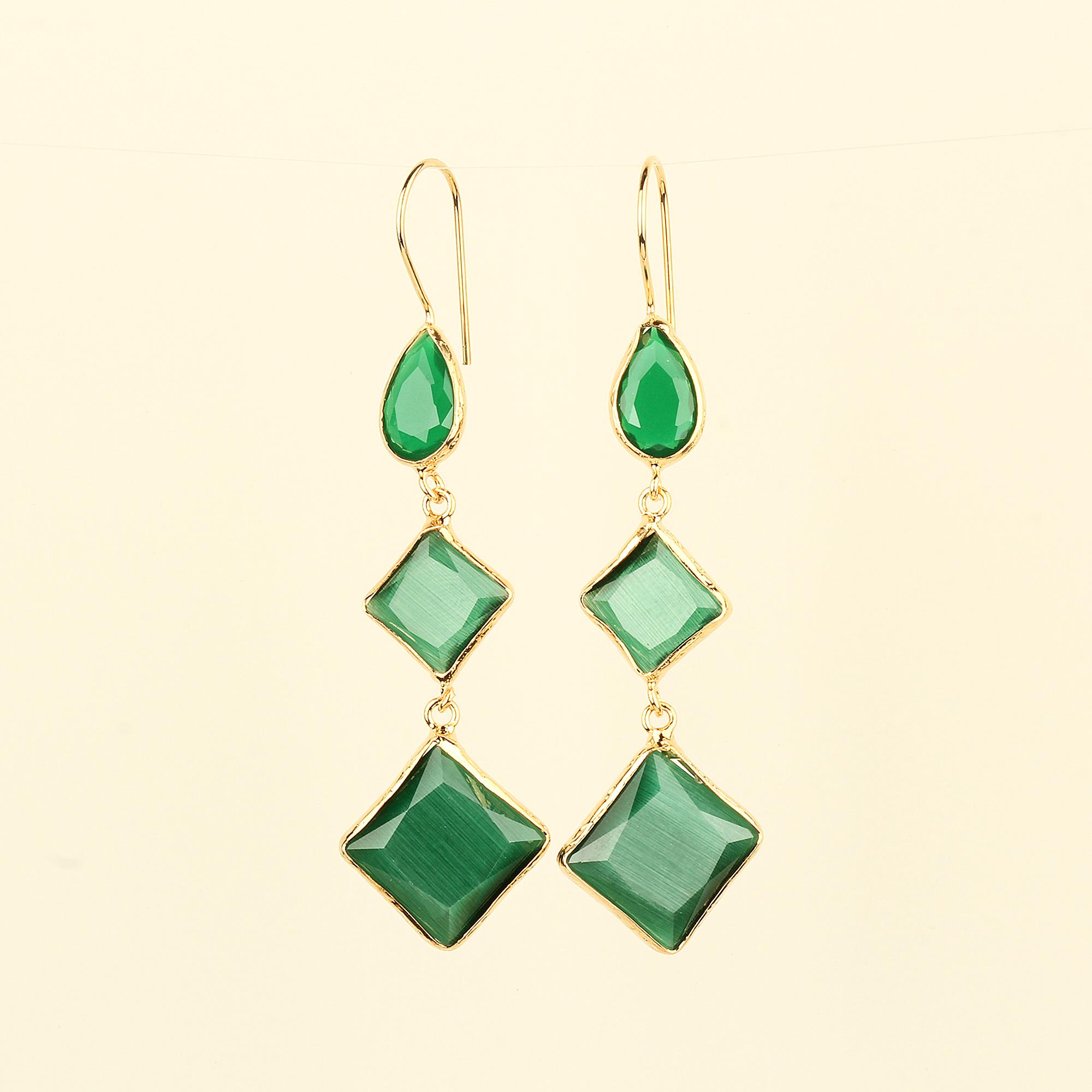 Trio Natural Stone Earrings