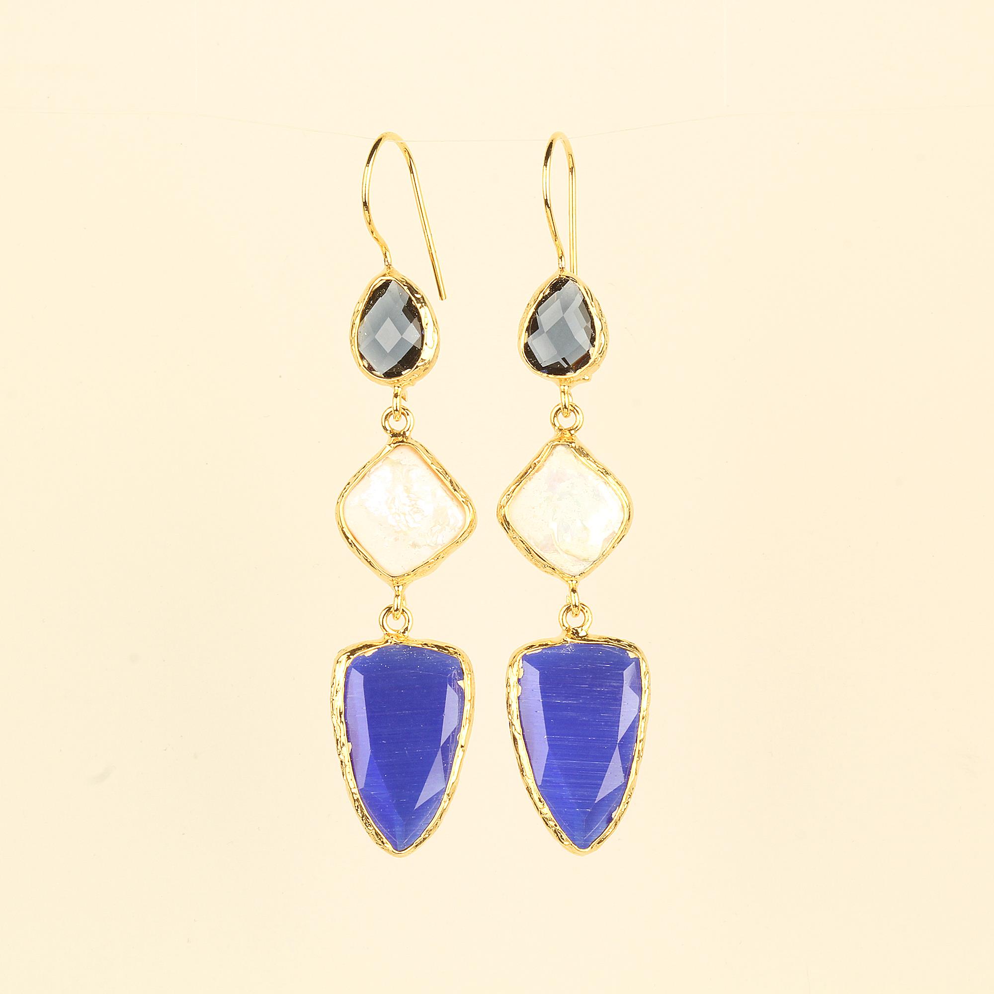 Trio Natural Stone Earrings