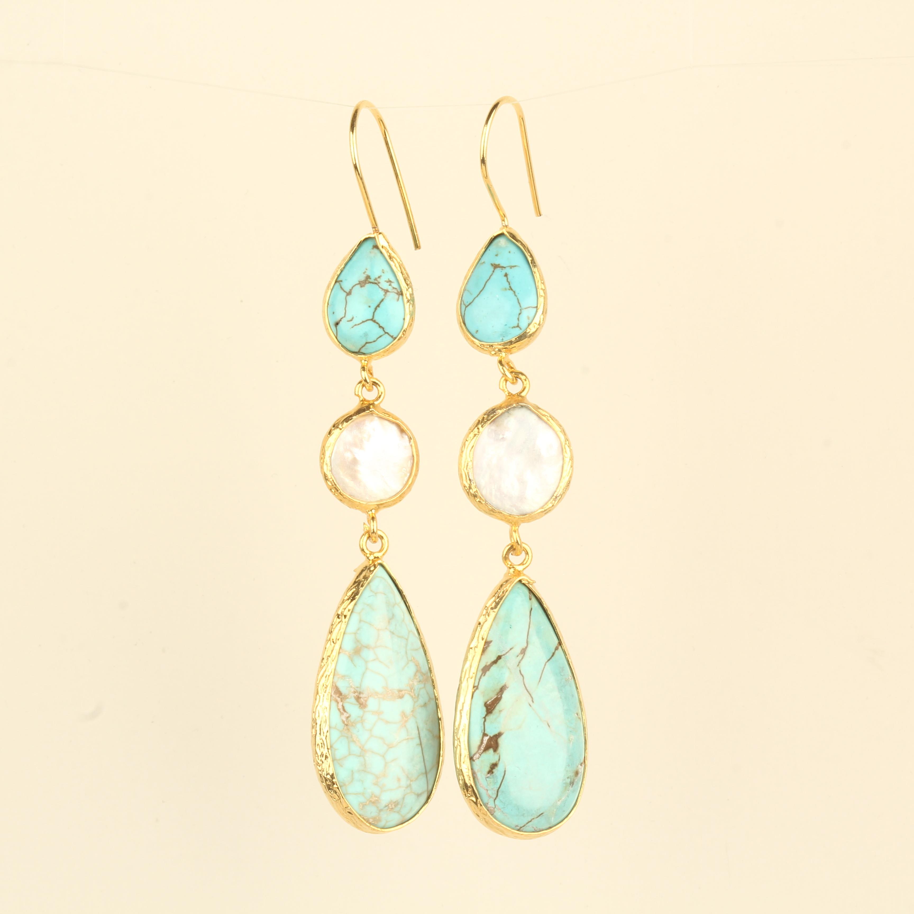 Trio Natural Stone Earrings