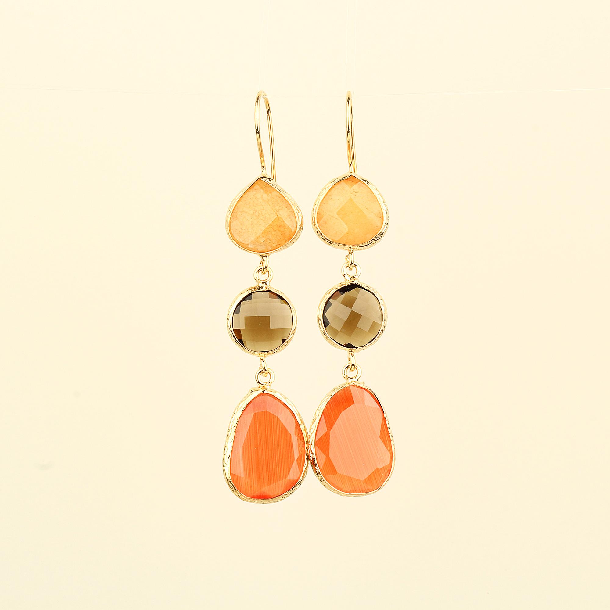Trio Natural Stone Earrings