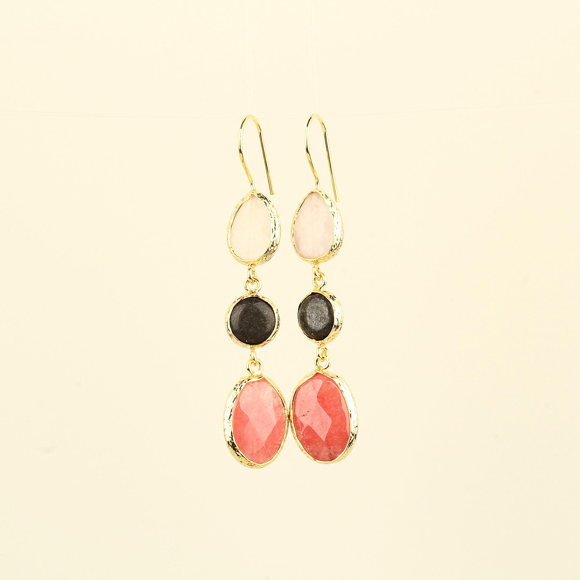 Trio Natural Stone Earrings