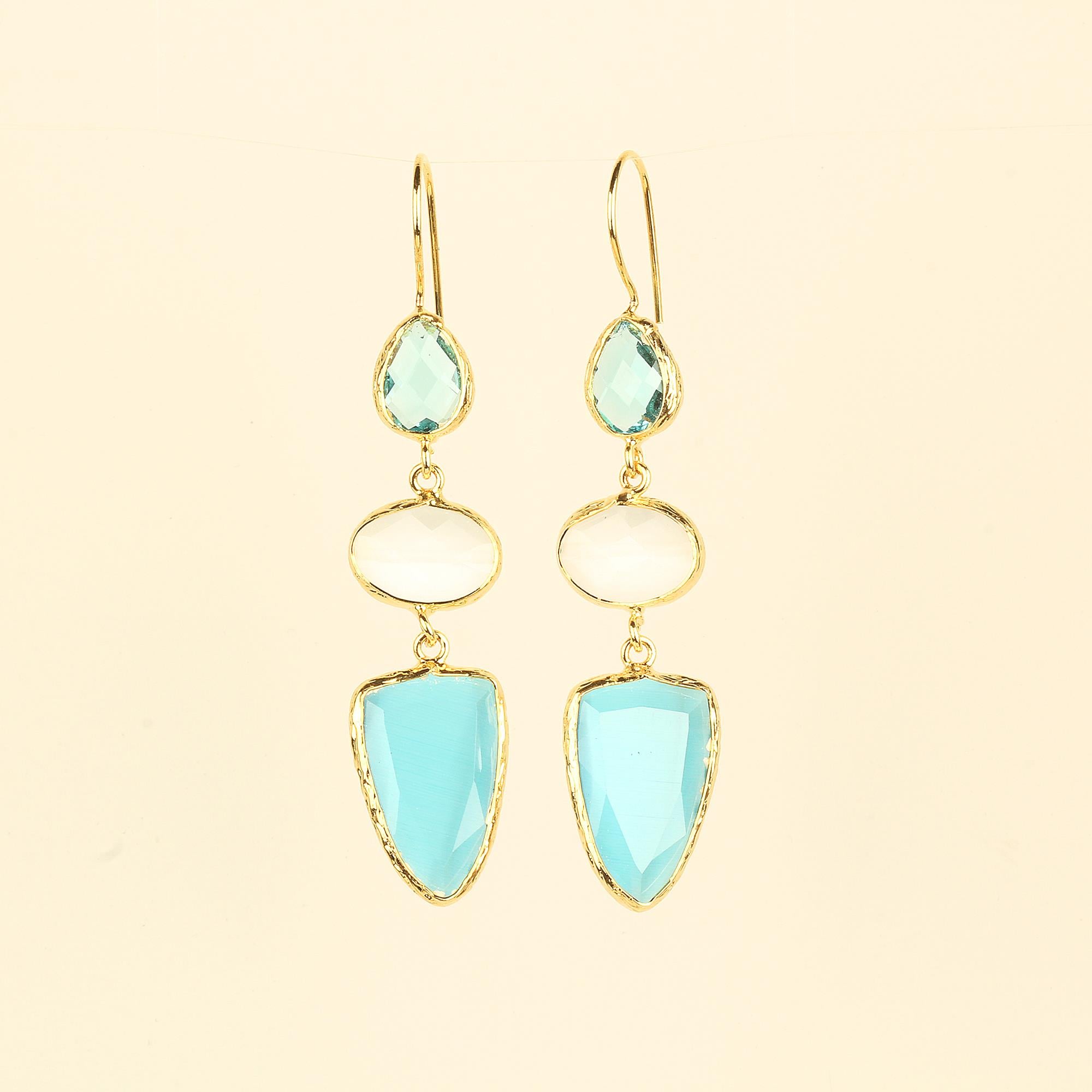 Trio Natural Stone Earrings