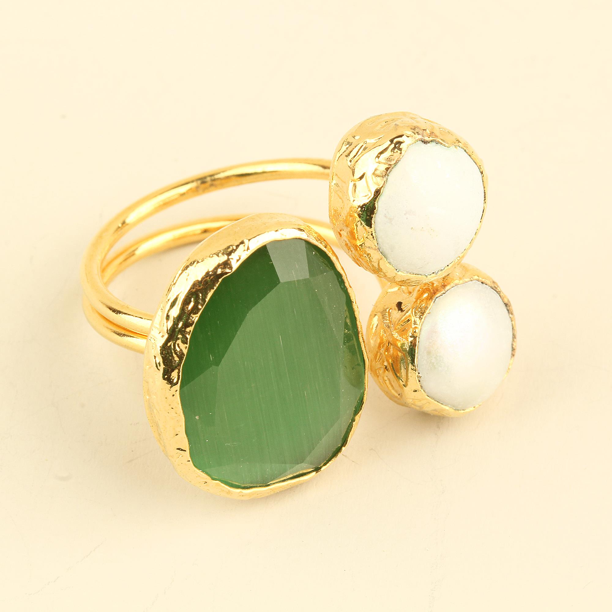 Trio Natural Stone Ring