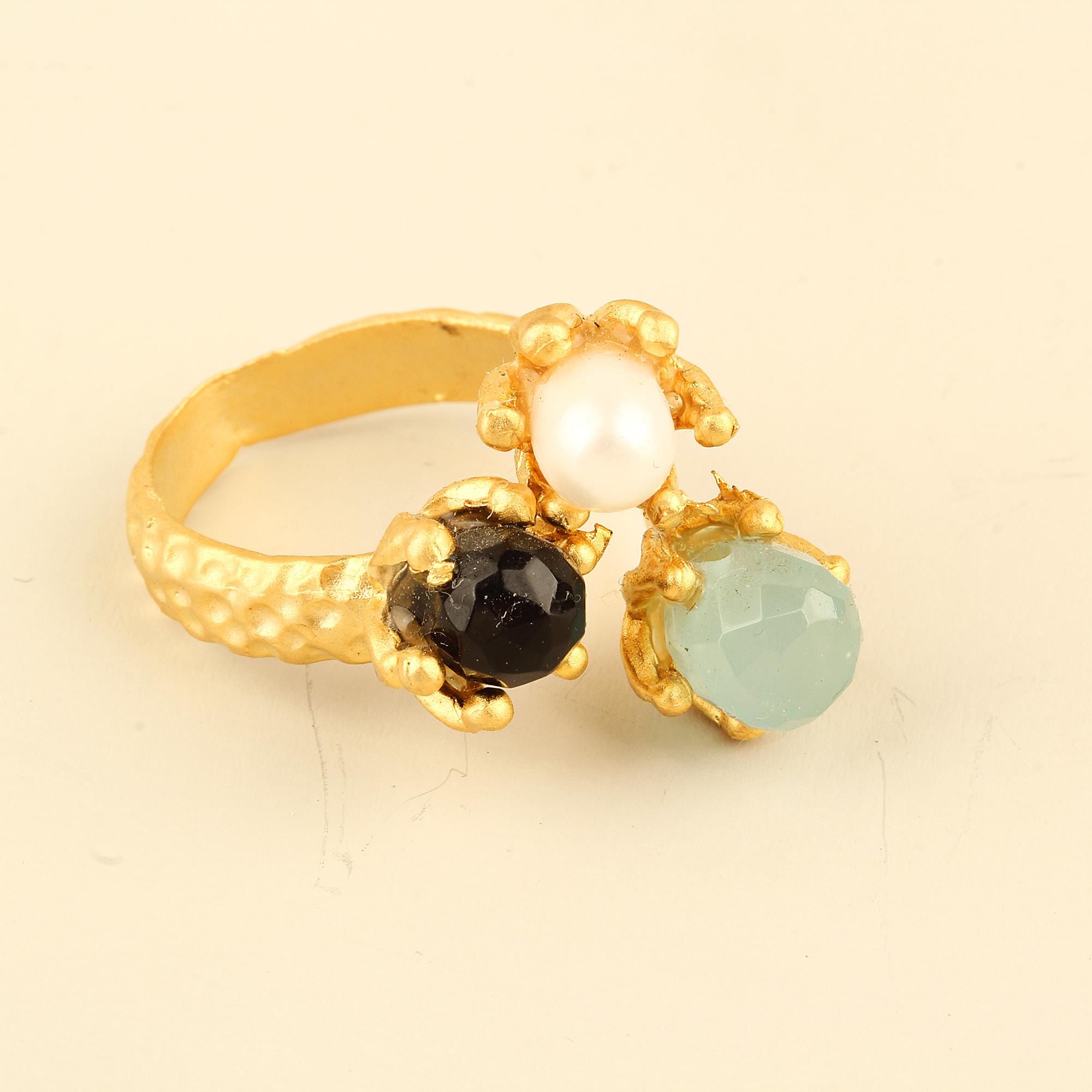 Trio Natural Stone Ring