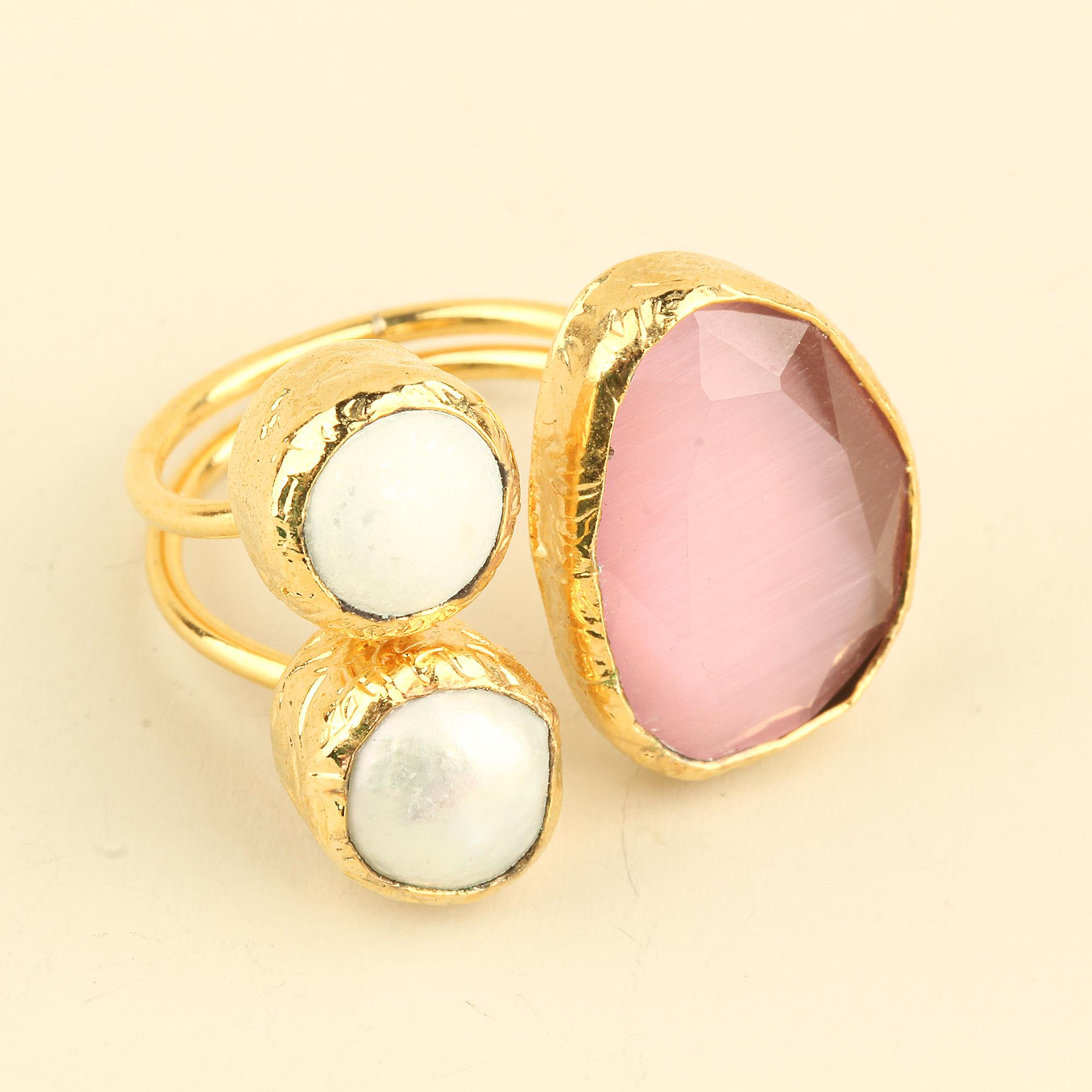 Trio Natural Stone Ring