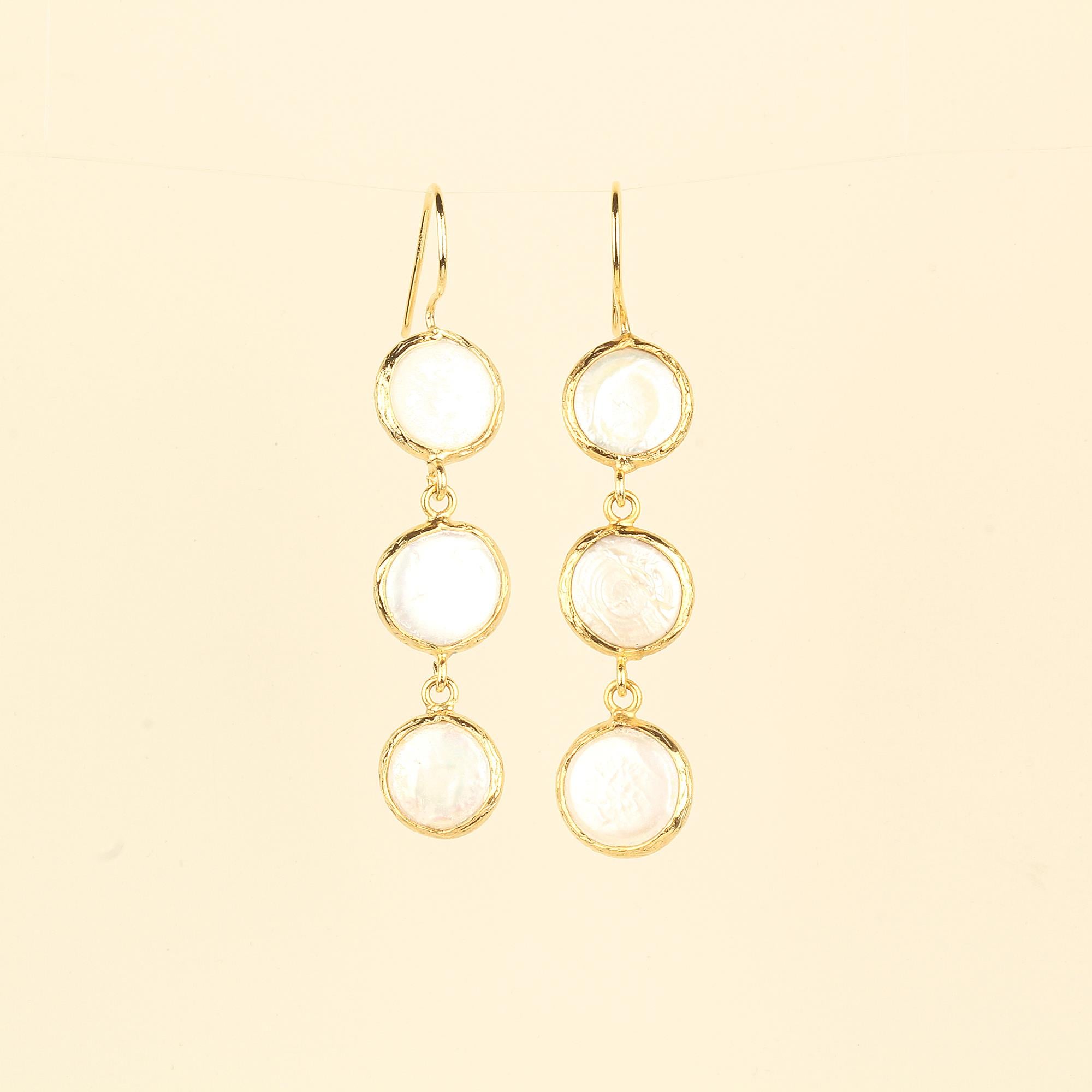 Trio Pearl Earrings