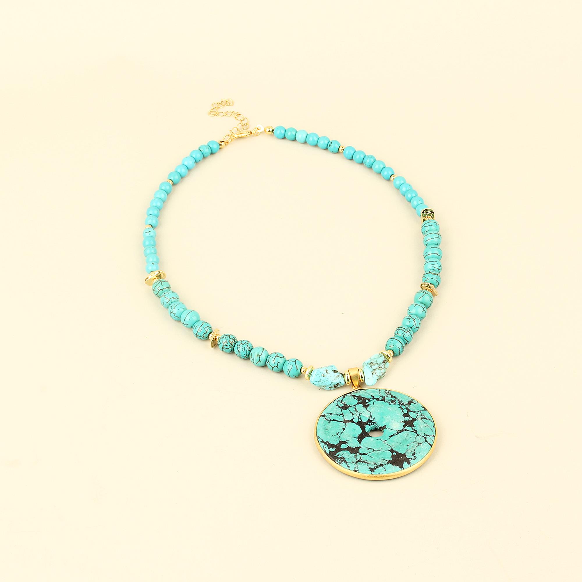 Turquoise Locket Short Necklace