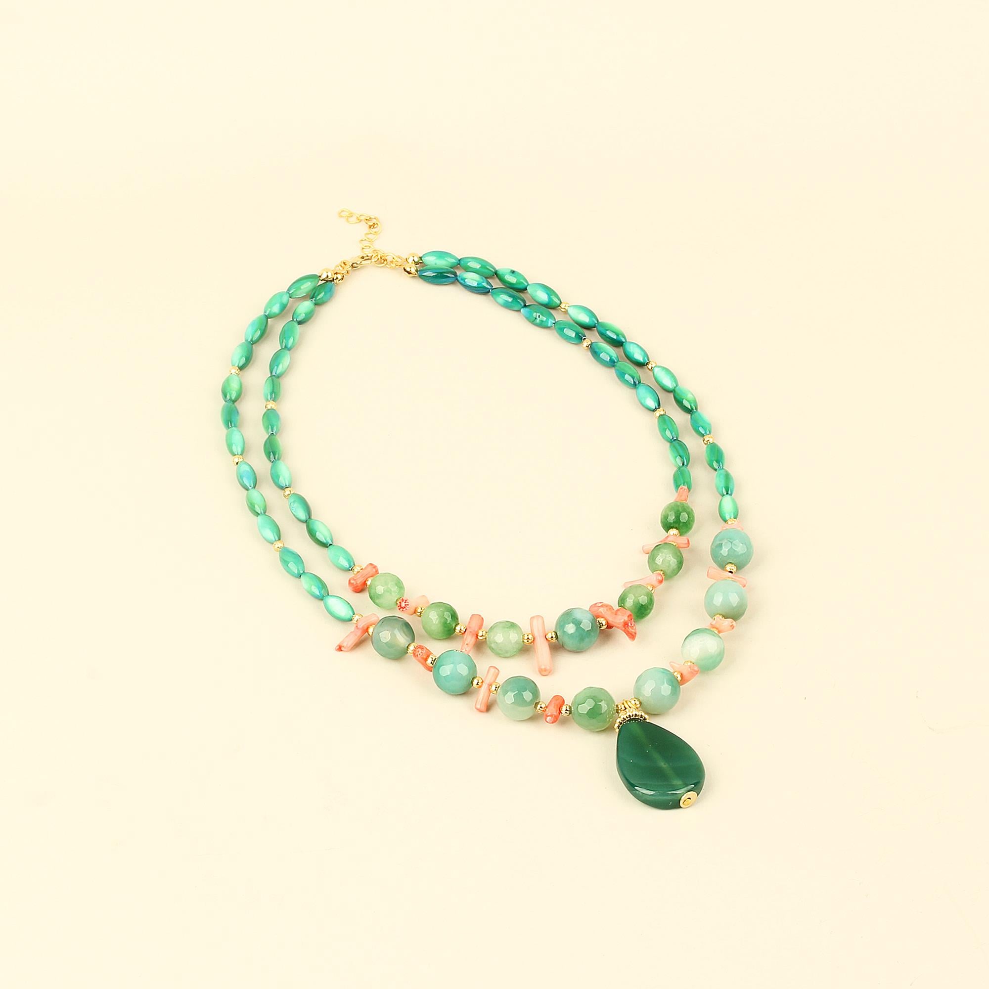 Turquoise Natural Stones Double Layer Necklace