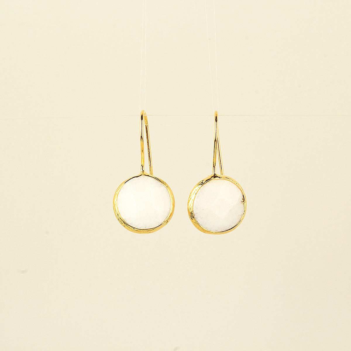 White Natural Stone Hook Earring