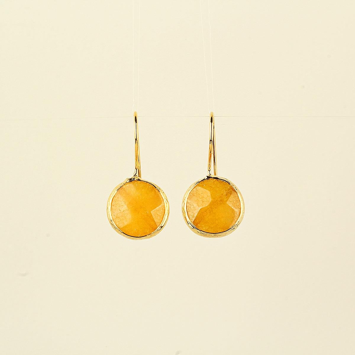 Yellow Natural Stone Hook Earring