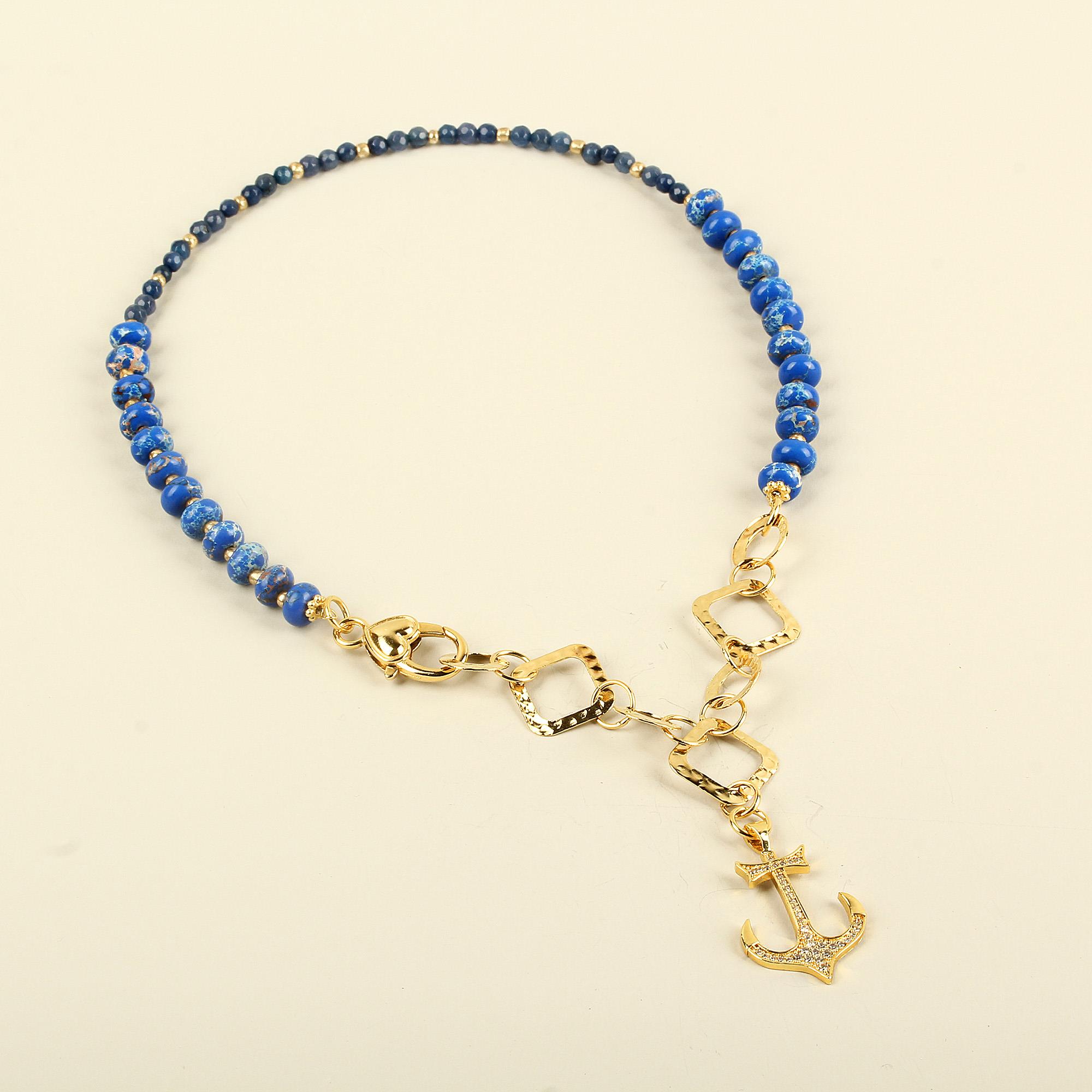 Zircon Anchor Natural Stone Necklace