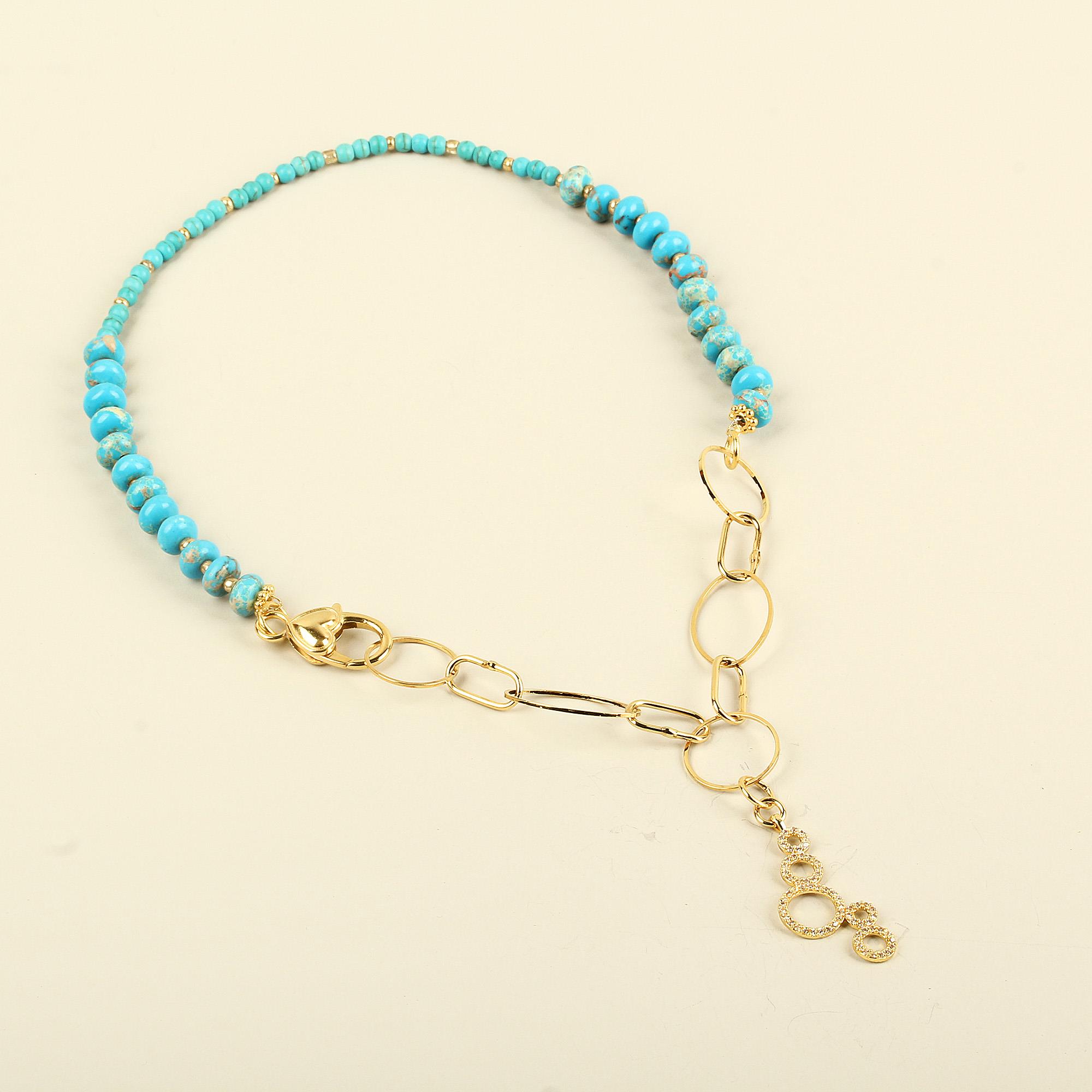 Zircon Circles Natural Stone Necklace