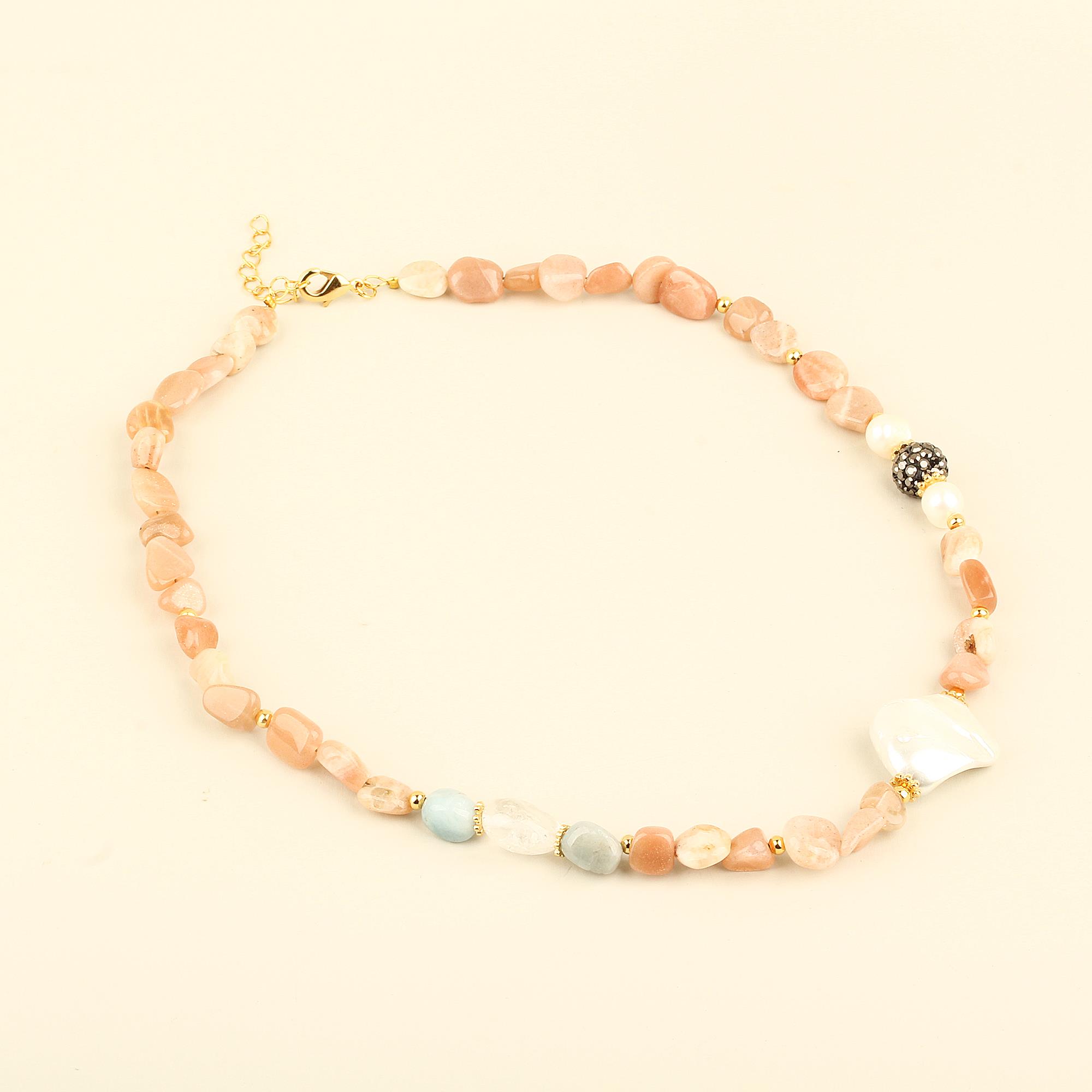 Zircon Detailed Sunstone Necklace