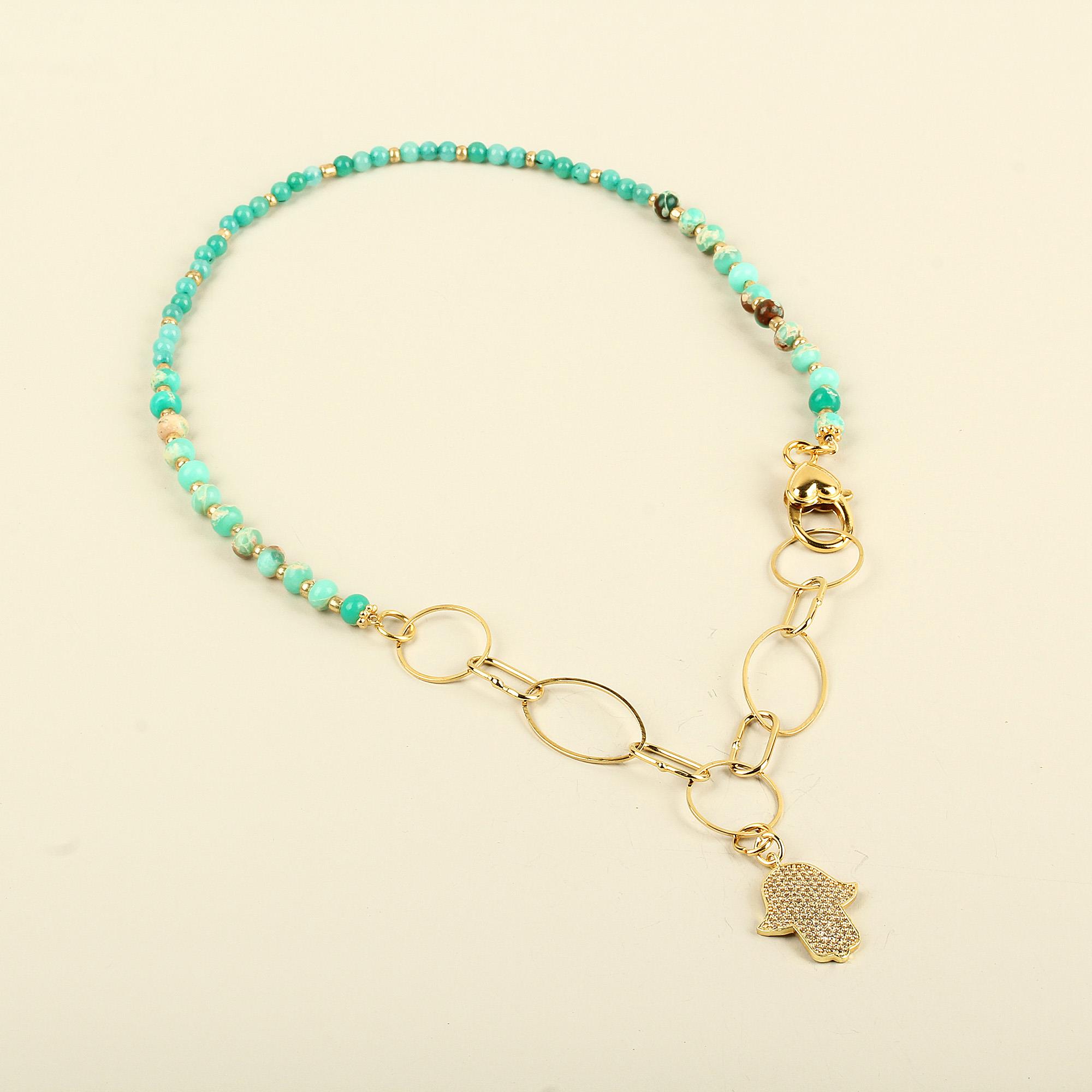 Zircon Fatima's Hand Natural Stone Necklace