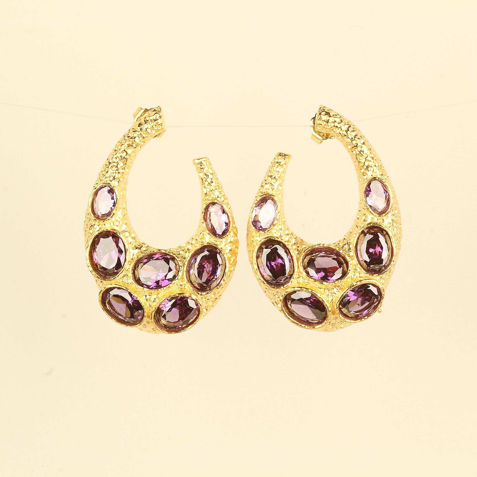 Zircon Purple Earrings