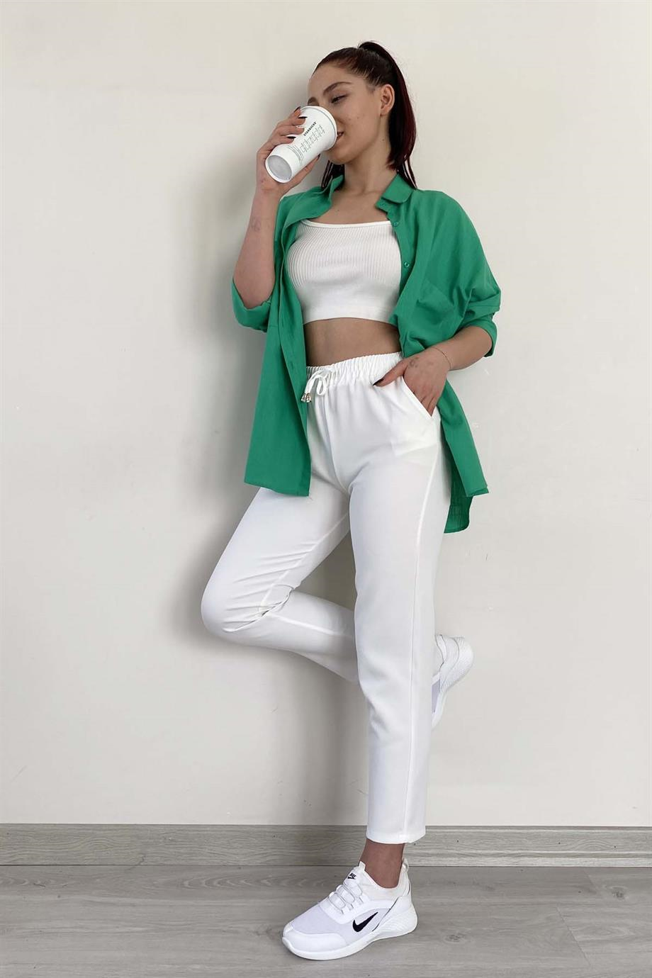 Bel Lastikli Günlük Şık Havuç Model Pantolon