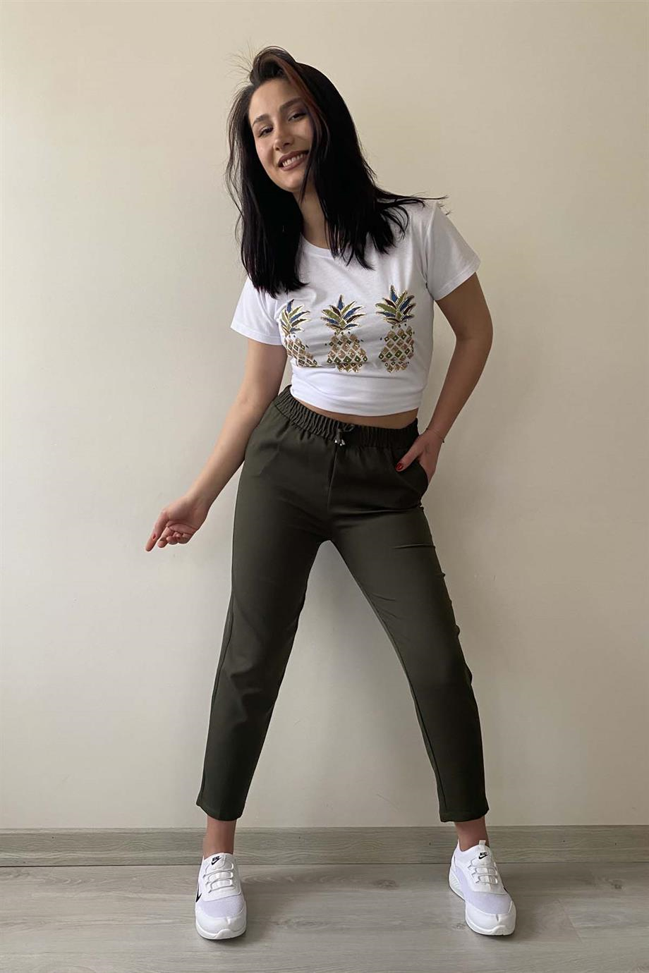 Bel Lastikli Günlük Şık Havuç Model Pantolon