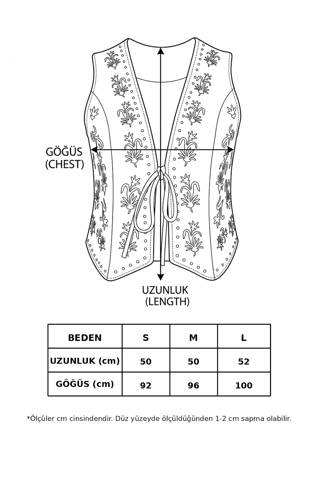 Bohem Desenli Taba Süet Yelek – Bağcık Detaylı Etnik İşlemeli Kadın Yelek