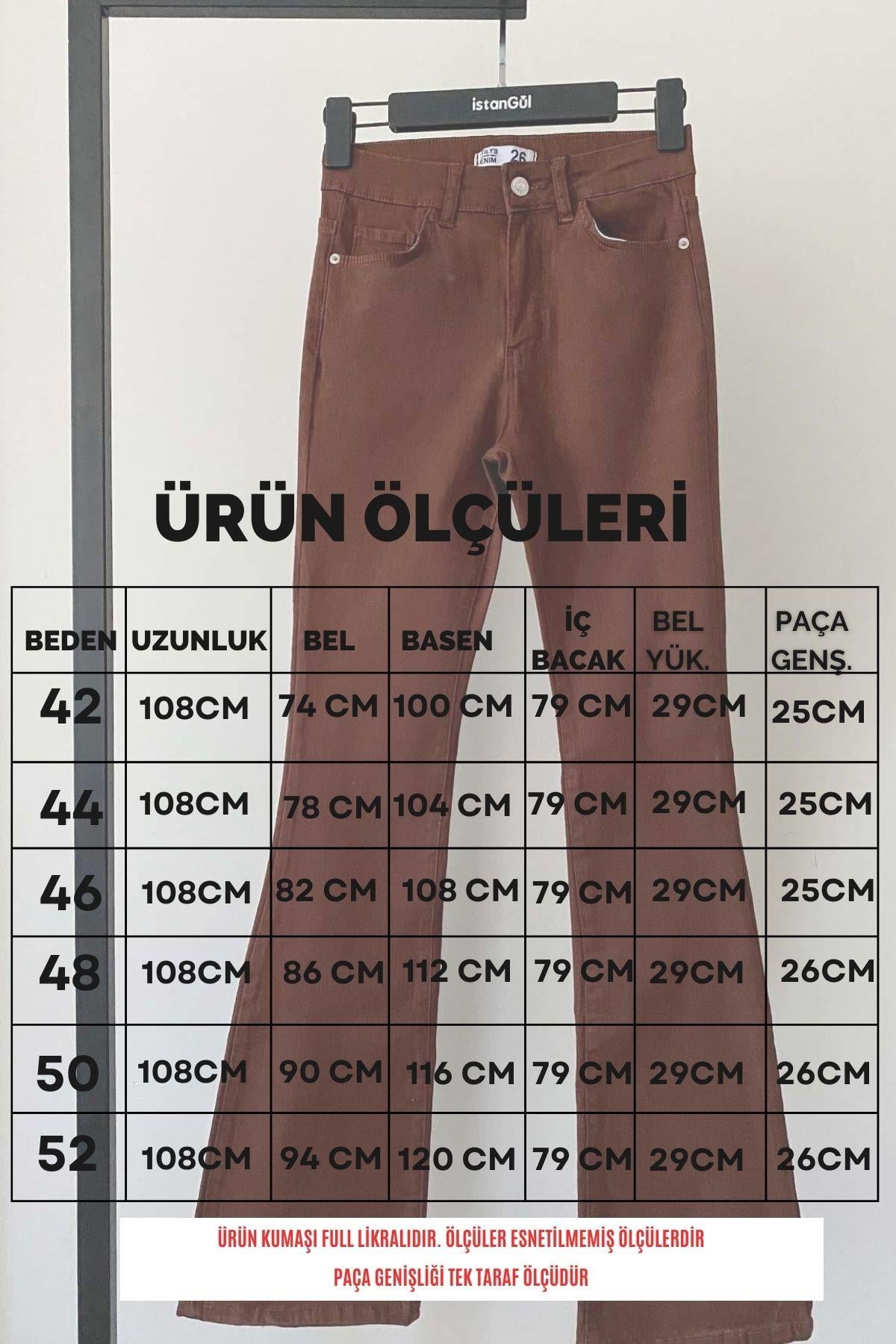 Büyük Beden Full Likra İspanyol Paça Jean