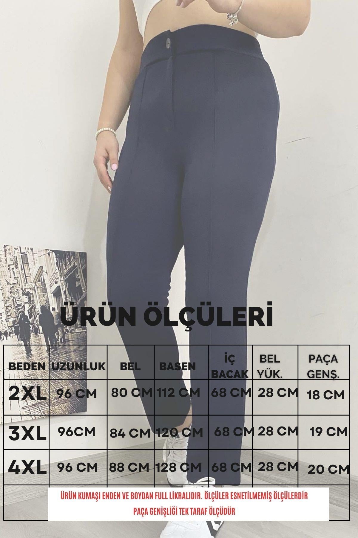 Büyük Beden Full Likralı Bilek Boy Pantolon