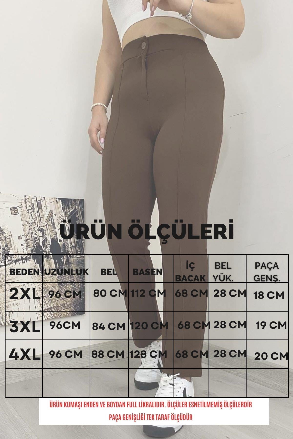 Büyük Beden Full Likralı Bilek Boy Pantolon