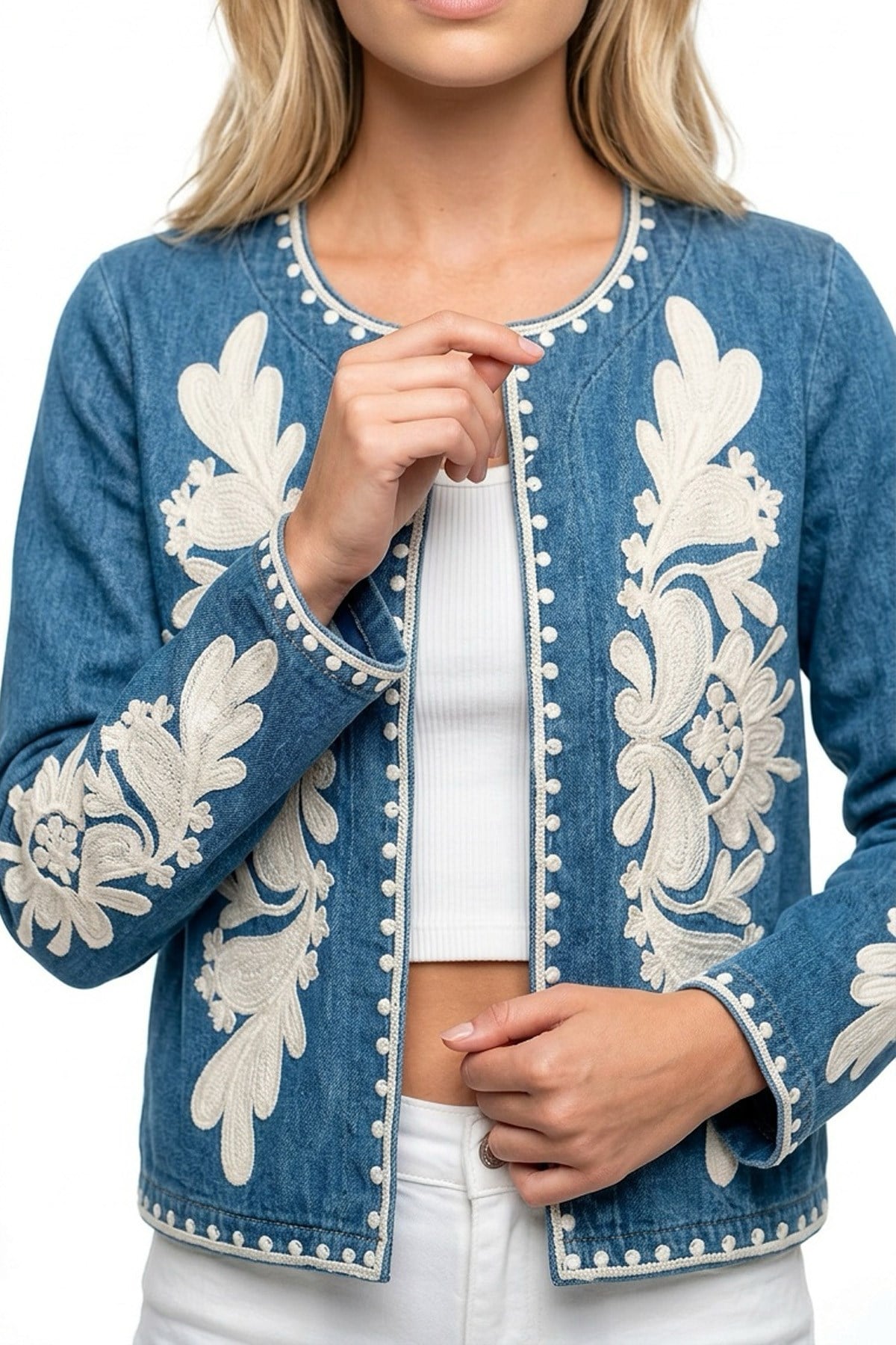 Ege Stil Denim Bomber Ceket