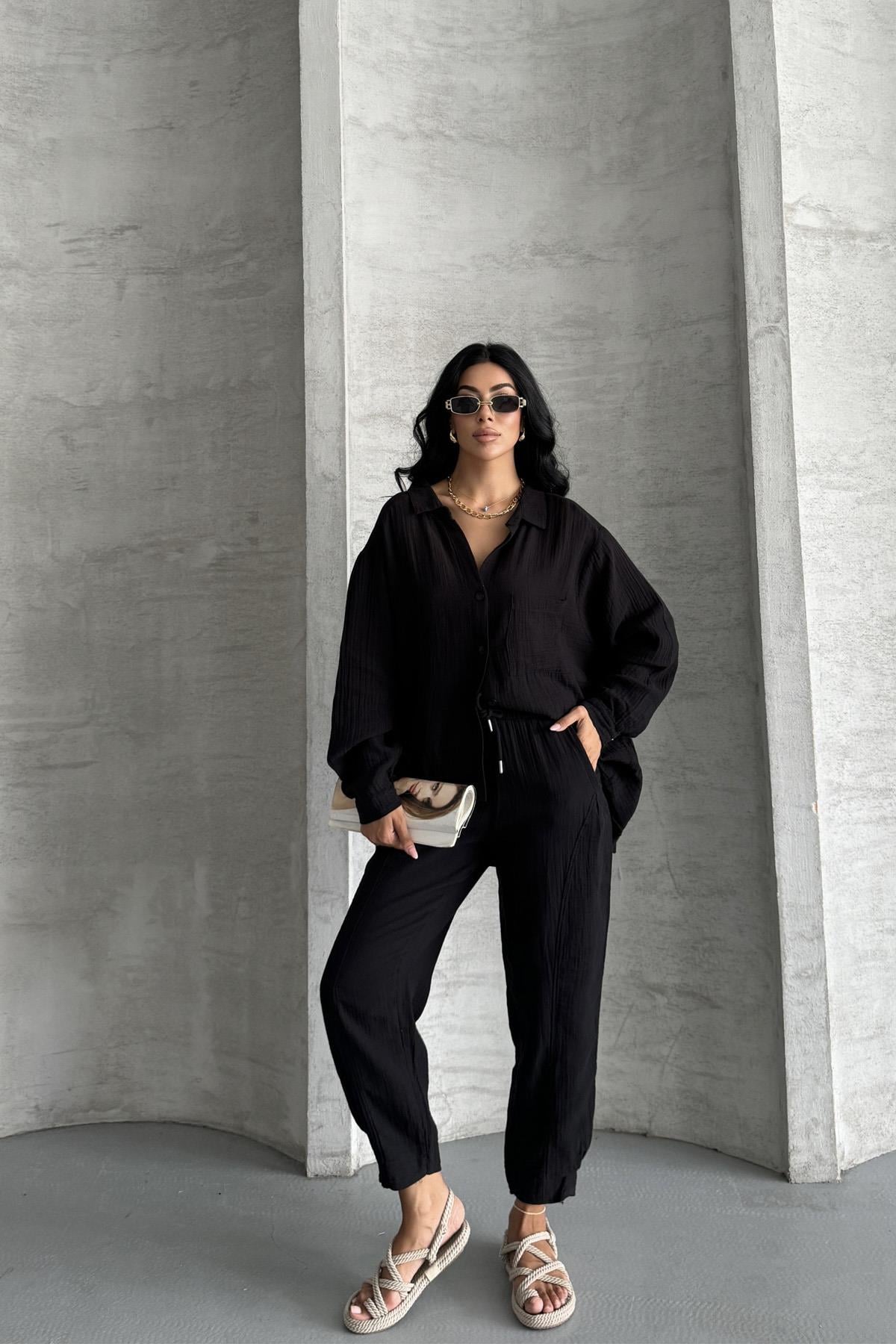 Coastal Muse Müslin Kumaş Oversize İkili Takım