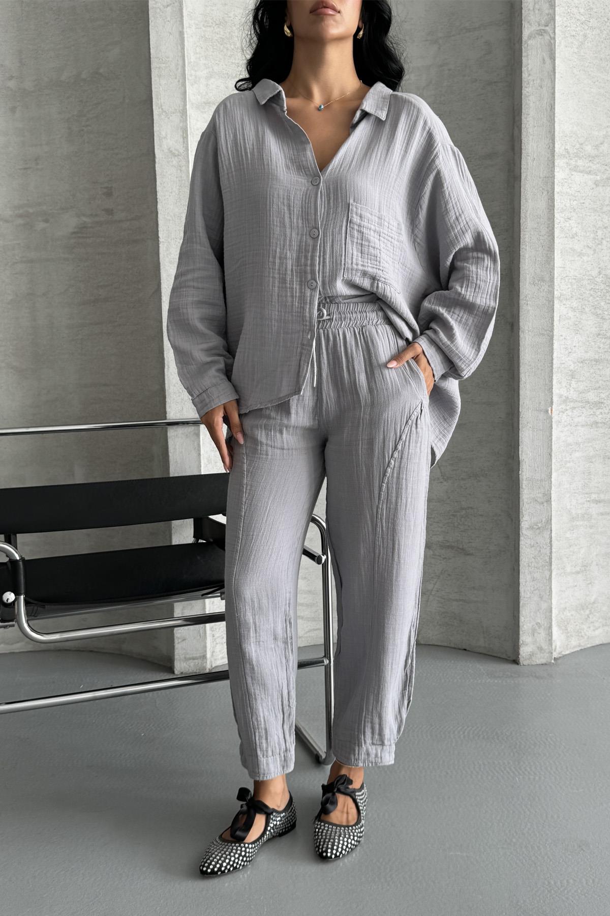 Coastal Muse Müslin Kumaş Oversize İkili Takım