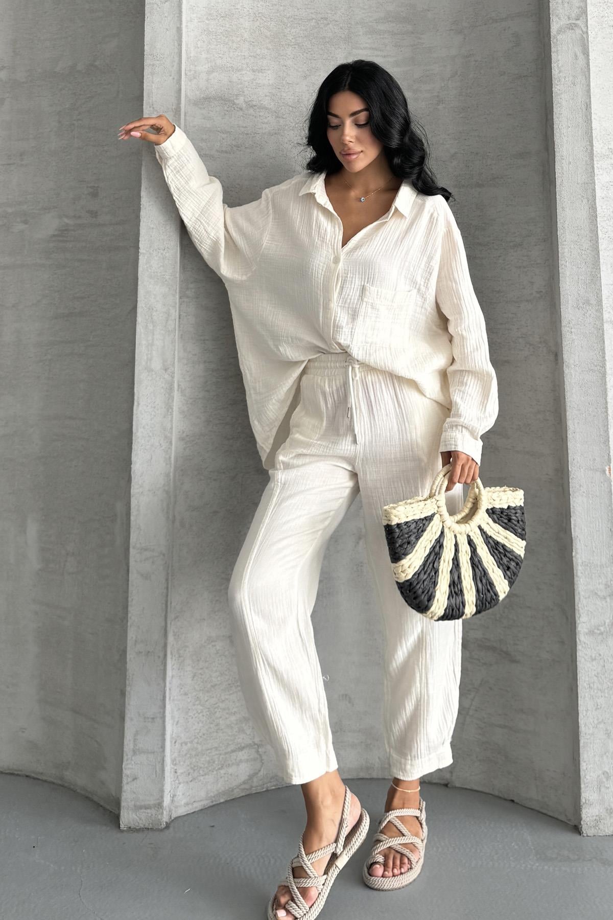 Coastal Muse Müslin Kumaş Oversize İkili Takım