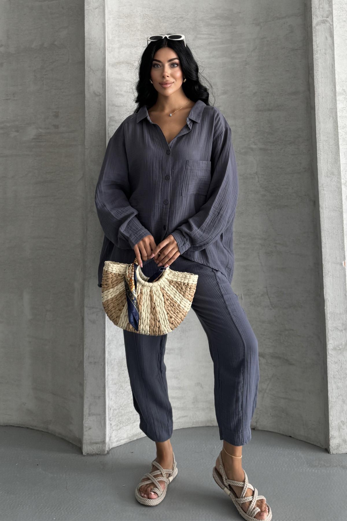 Coastal Muse Müslin Kumaş Oversize İkili Takım