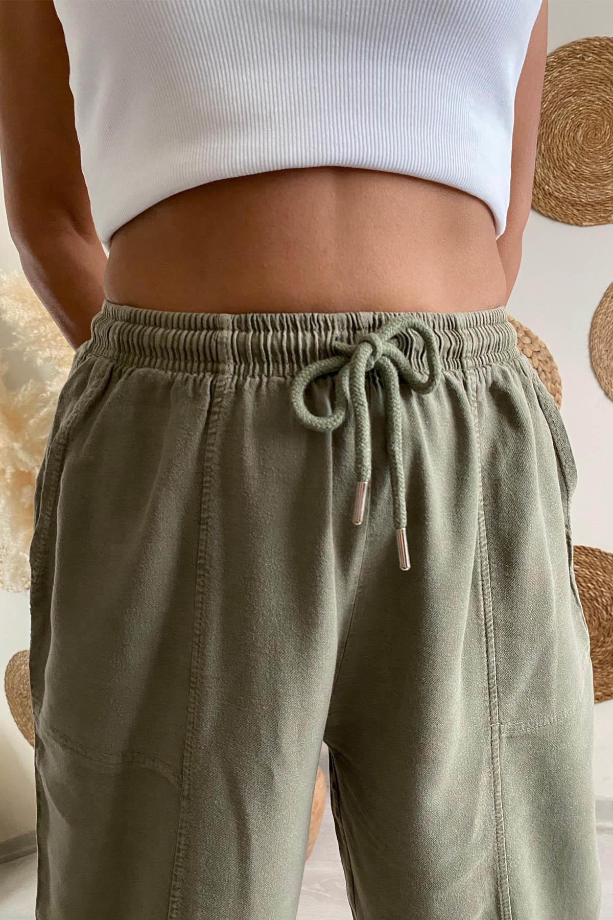 Cotton Drift Yıkama Desen Havuç Pantolon