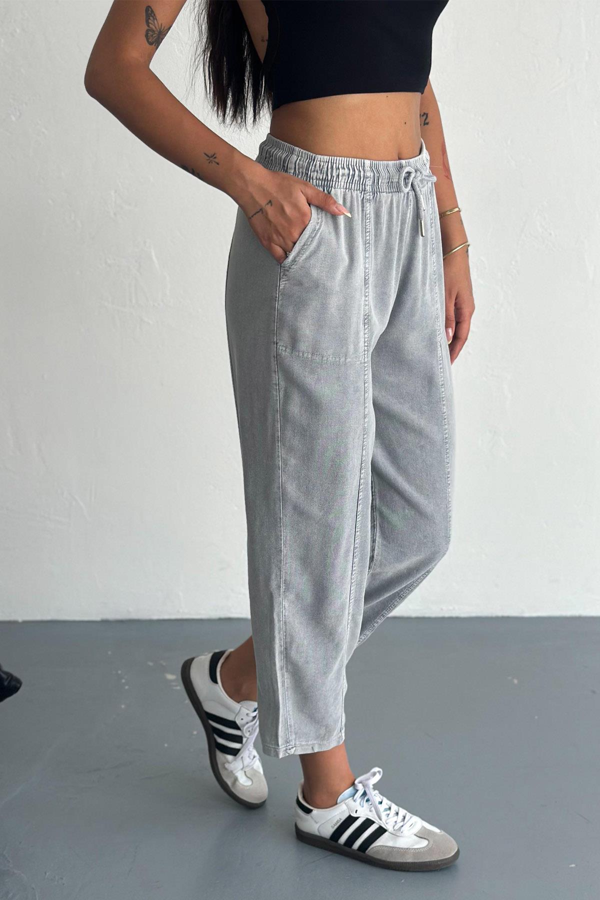 Cotton Drift Yıkama Desen Havuç Pantolon