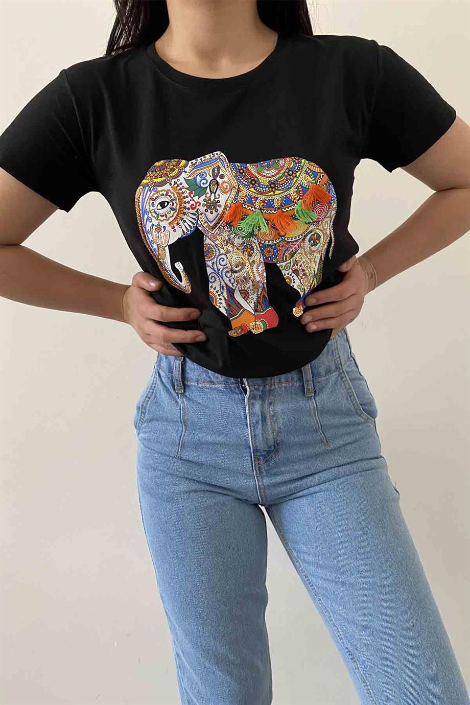 Elephant Bisiklet Yaka Tişört