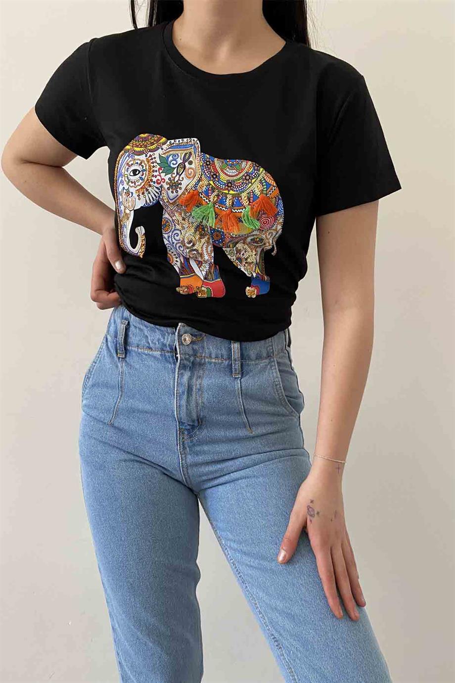 Elephant Bisiklet Yaka Tişört