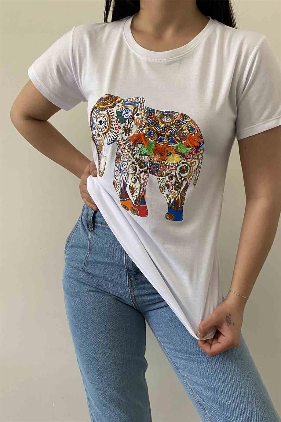 Elephant Bisiklet Yaka Tişört