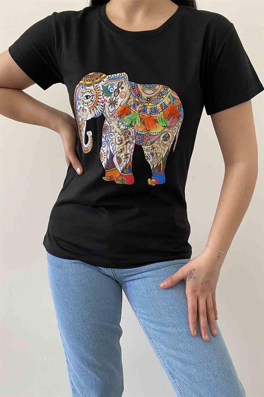 Elephant Bisiklet Yaka Tişört