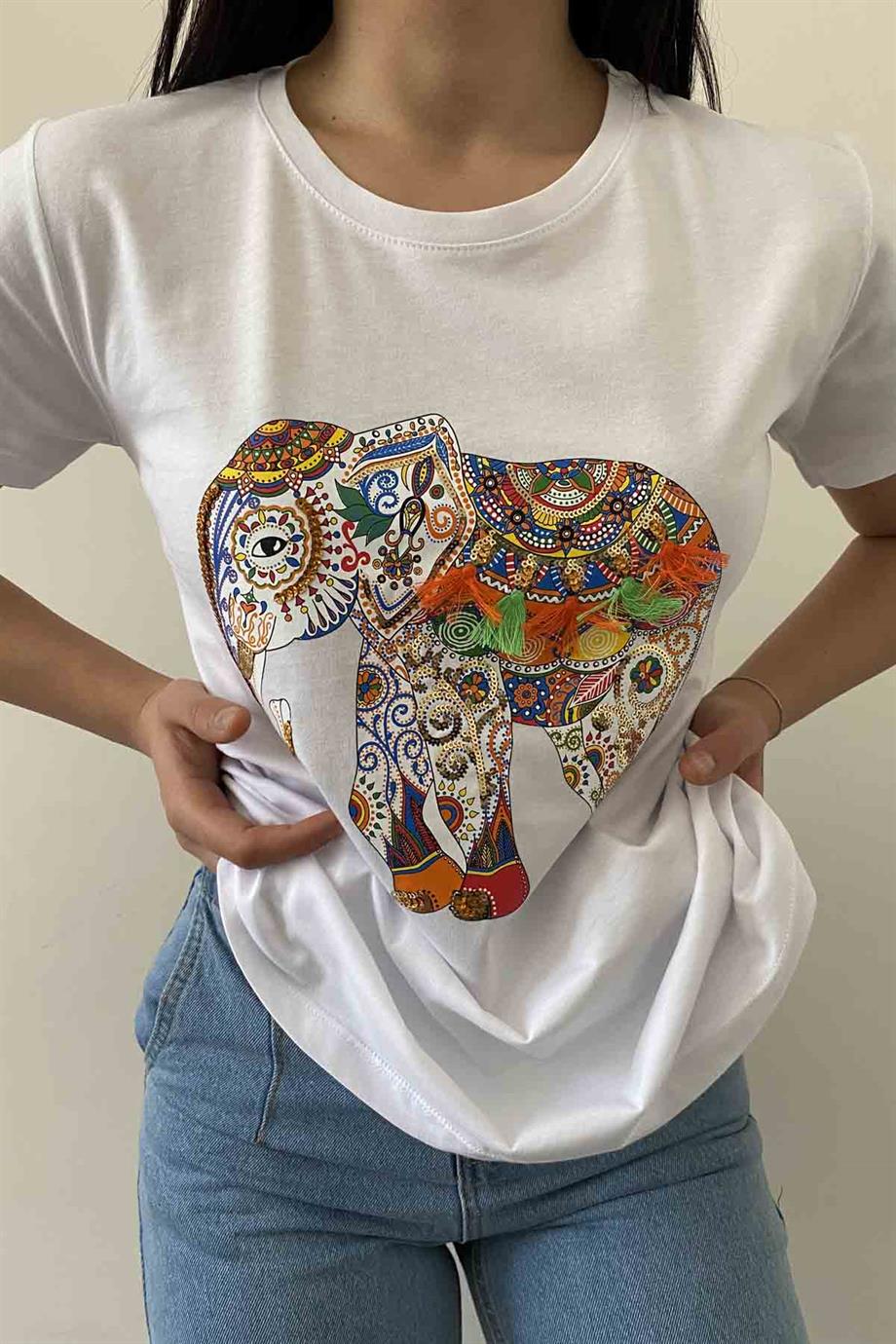 Elephant Bisiklet Yaka Tişört