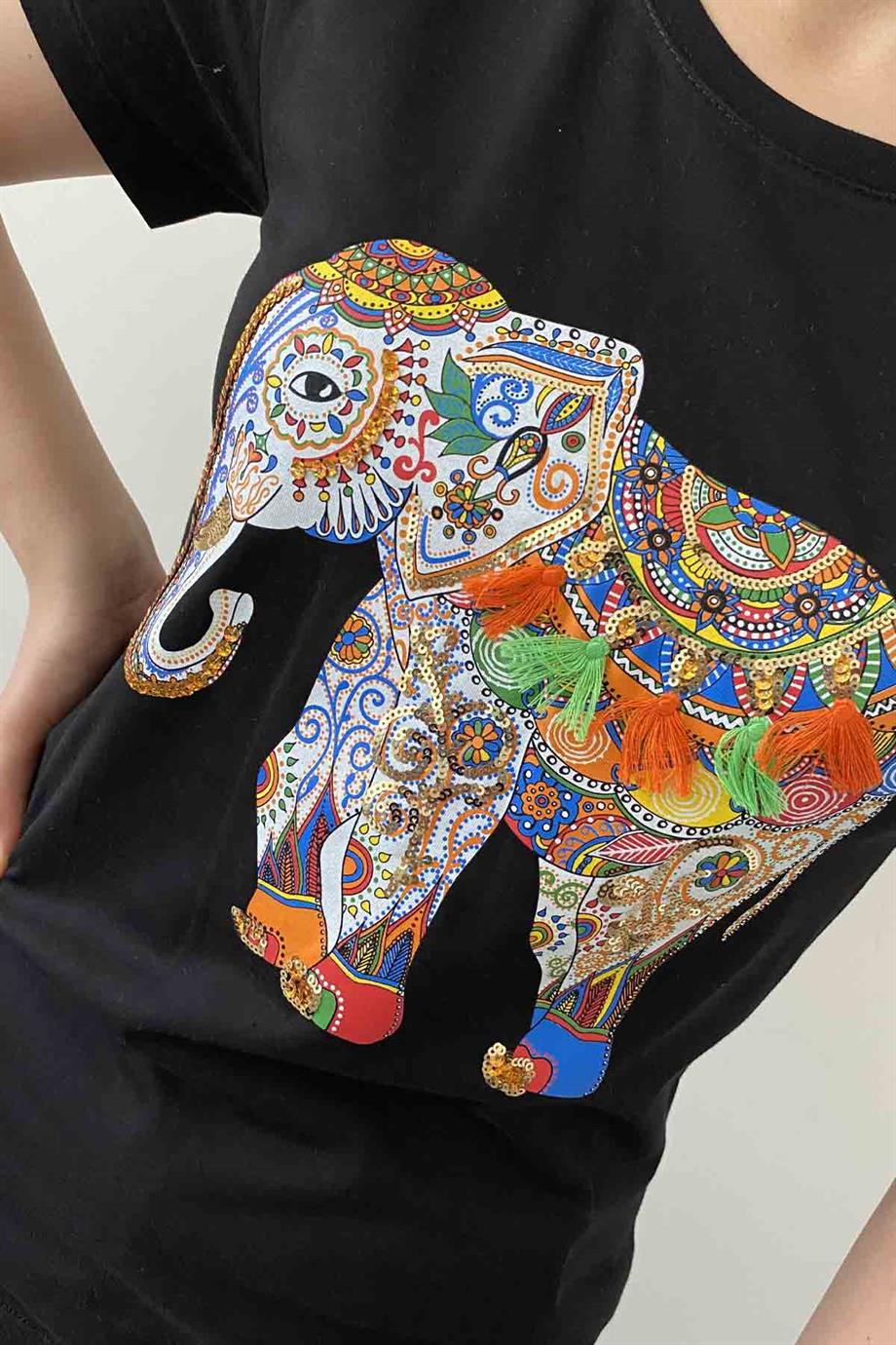 Elephant Bisiklet Yaka Tişört
