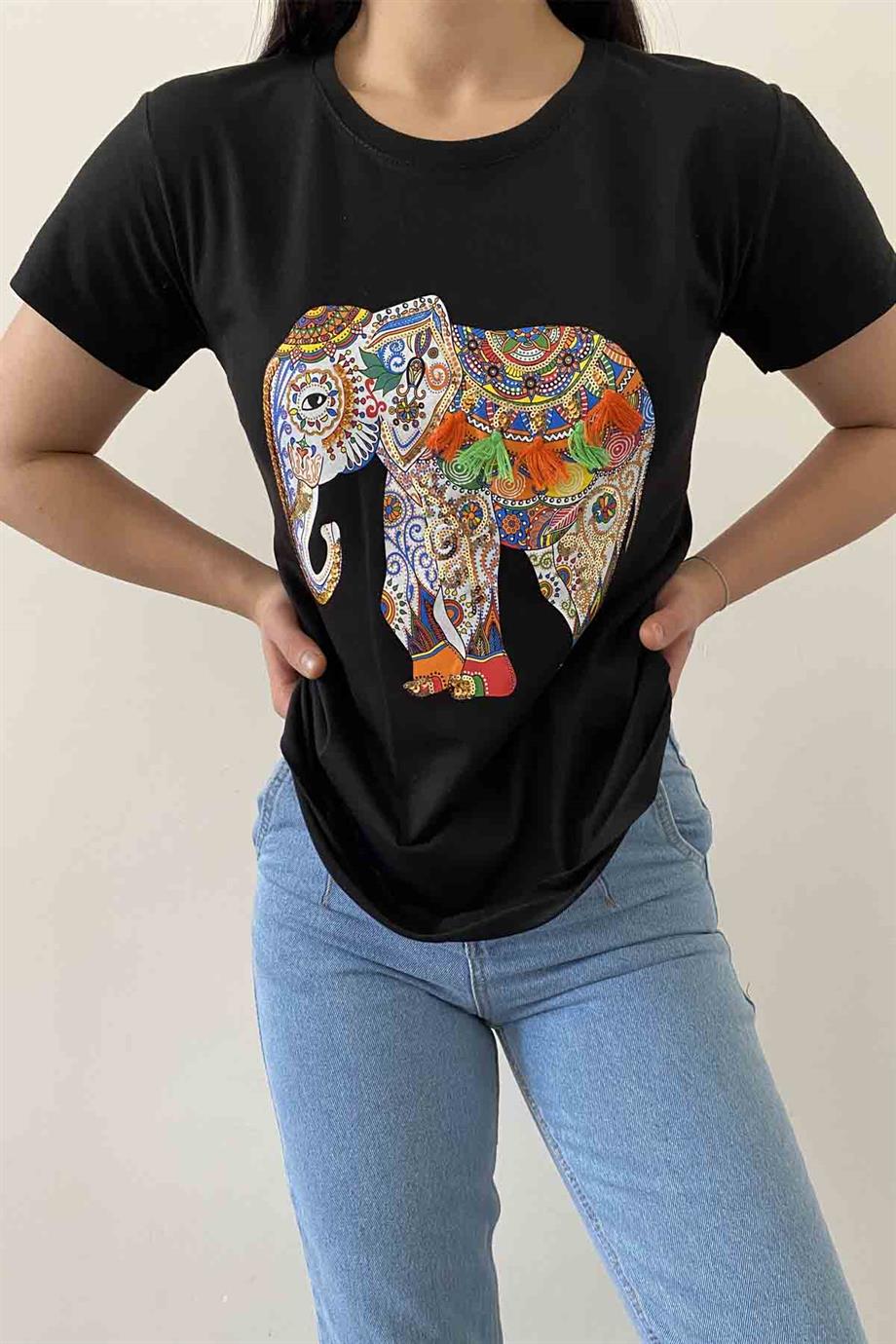 Elephant Bisiklet Yaka Tişört