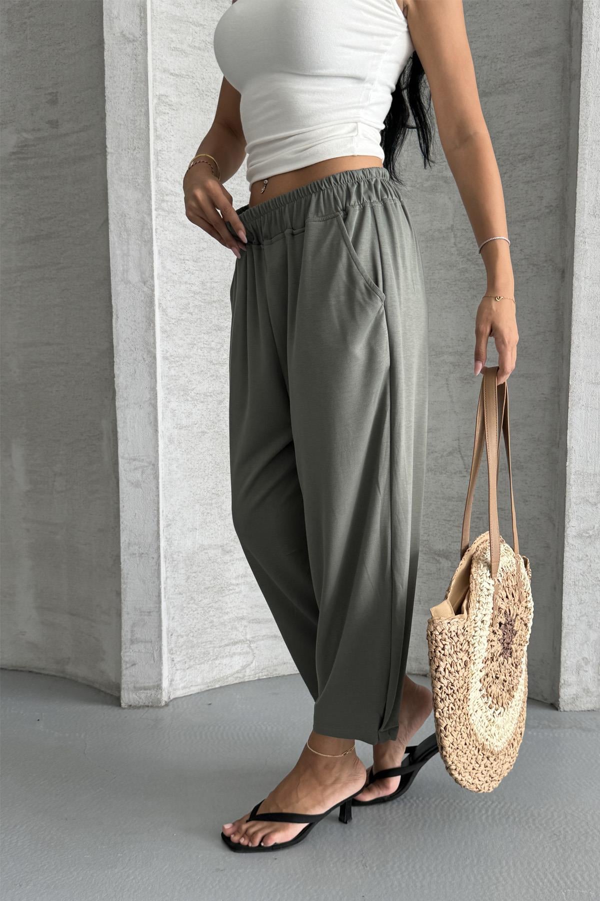 Everyday Comfort  Modal Kumaş Yüksek Bel Rahat Pantolon